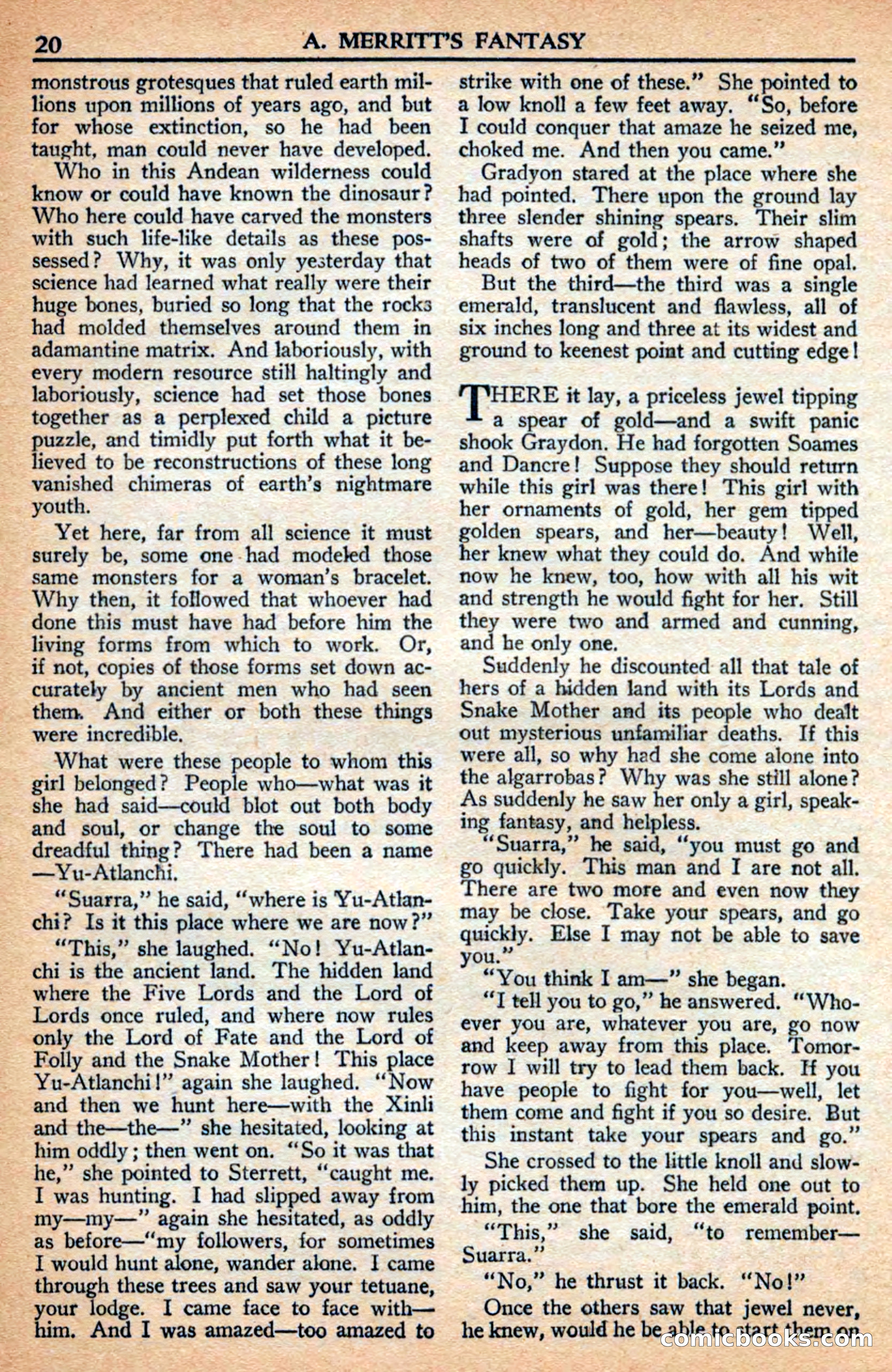 A. Merritt's Fantasy Magazine, July 1950 — page 20 of 133