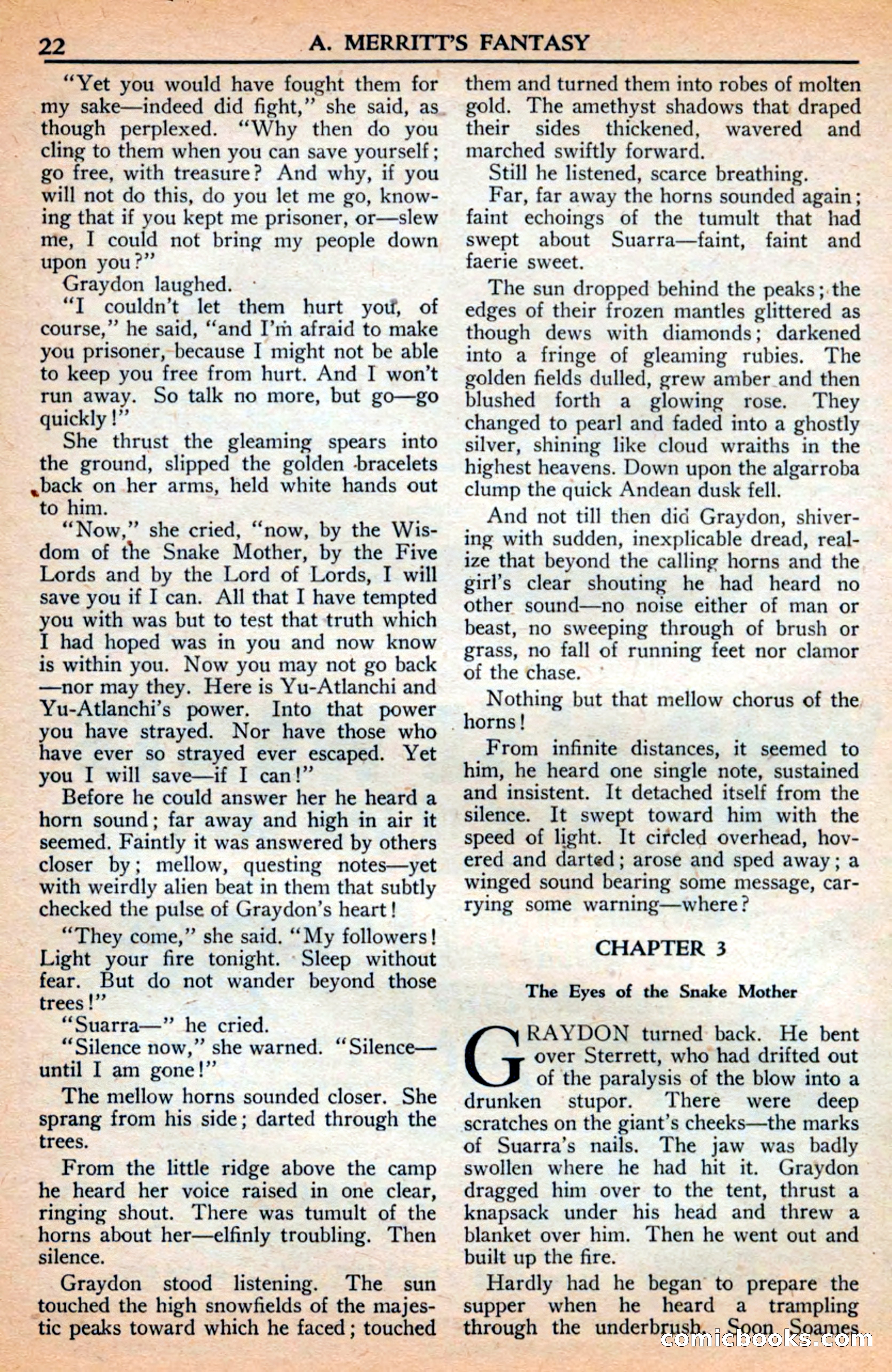 A. Merritt's Fantasy Magazine, July 1950 — page 22 of 133
