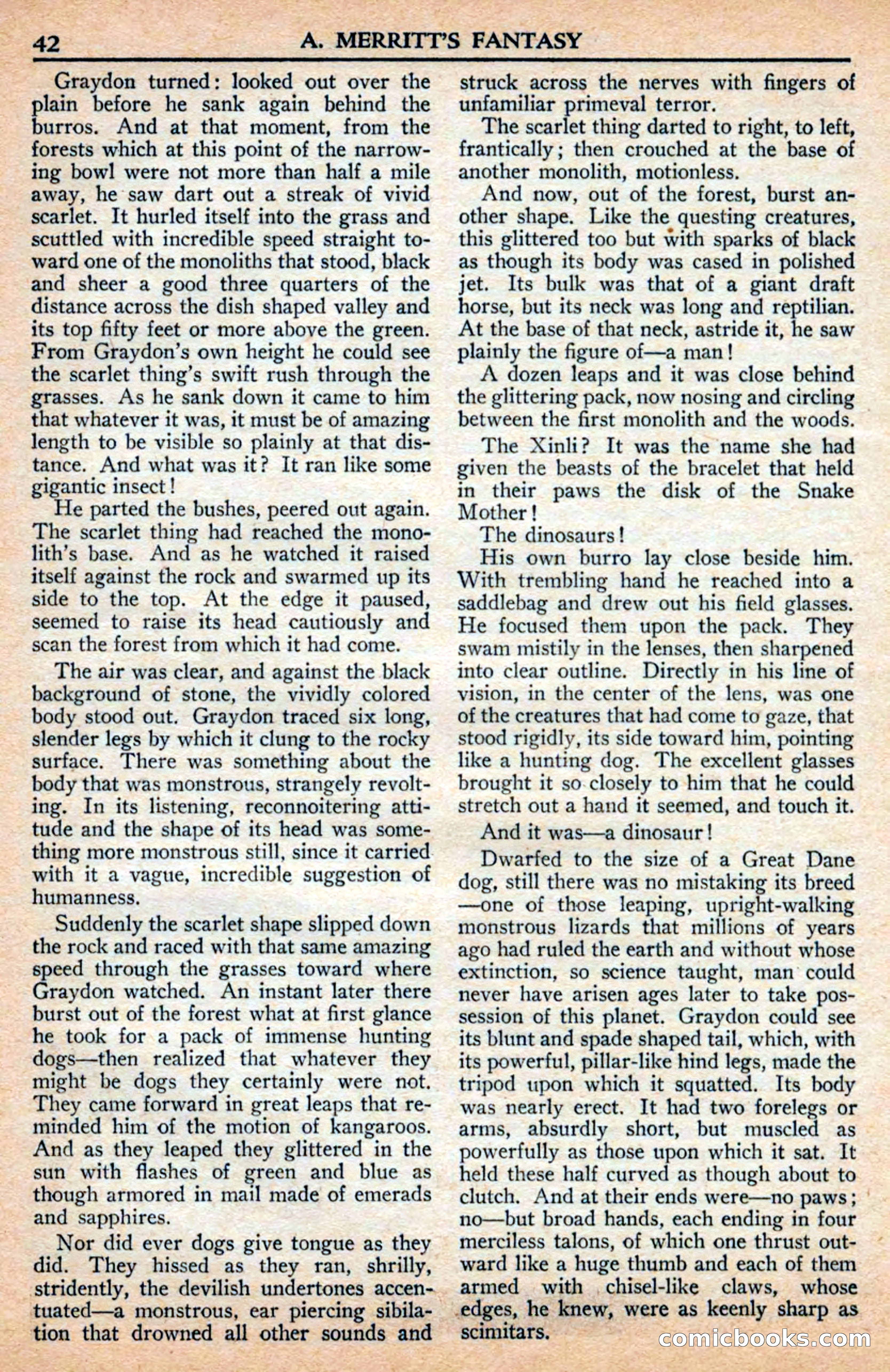 A. Merritt's Fantasy Magazine, July 1950 — page 42 of 133