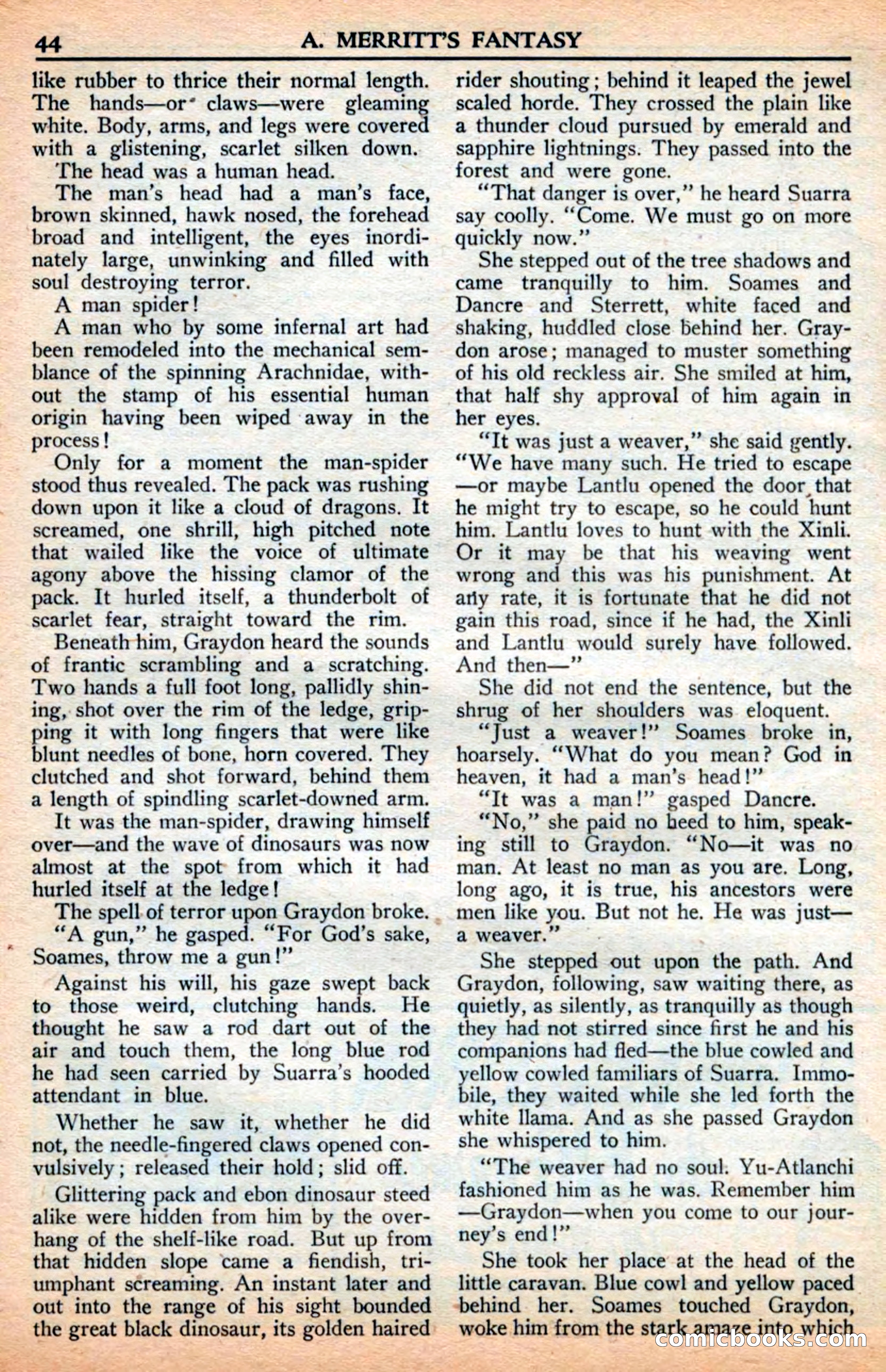 A. Merritt's Fantasy Magazine, July 1950 — page 44 of 133