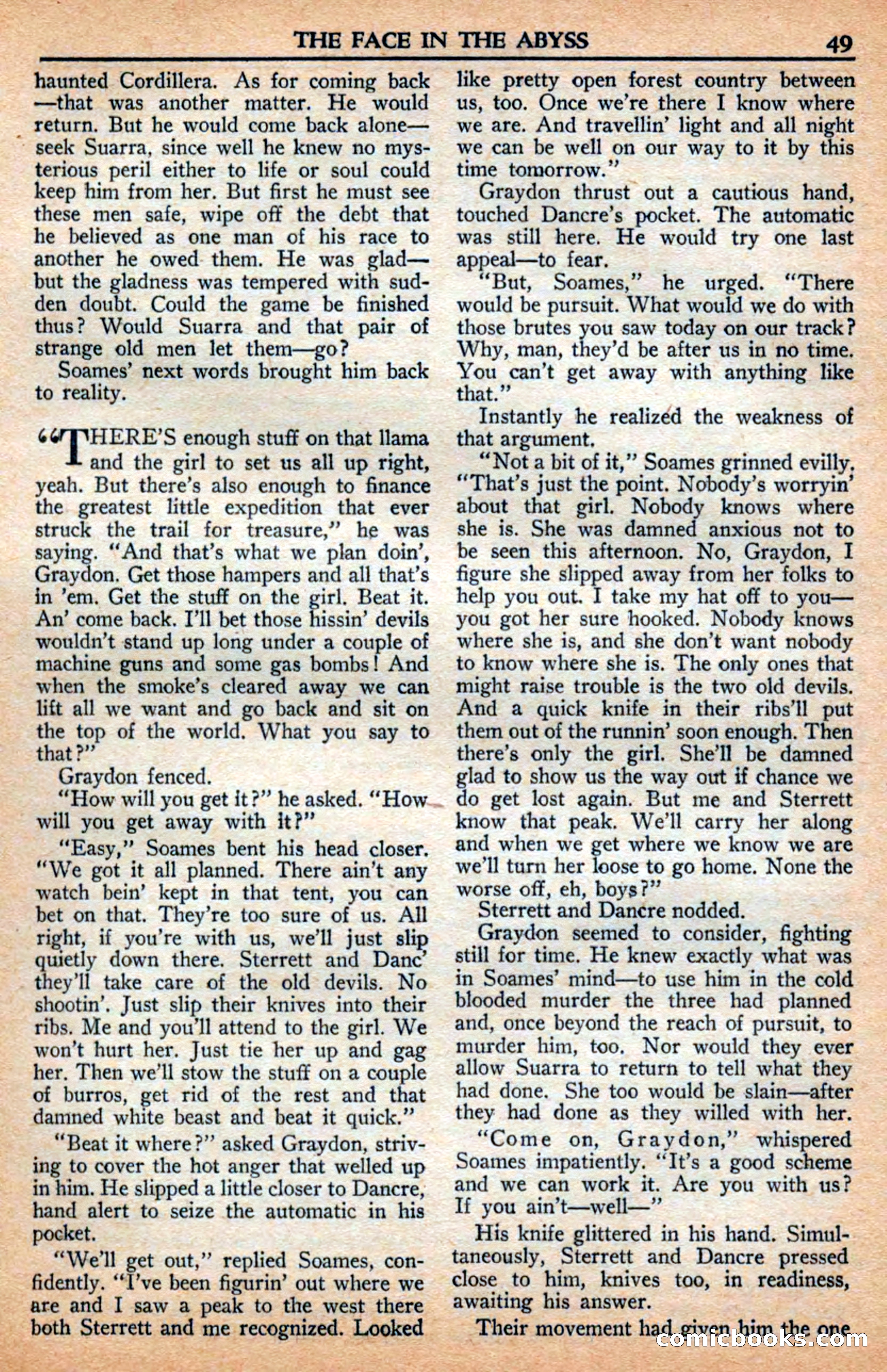 A. Merritt's Fantasy Magazine, July 1950 — page 49 of 133
