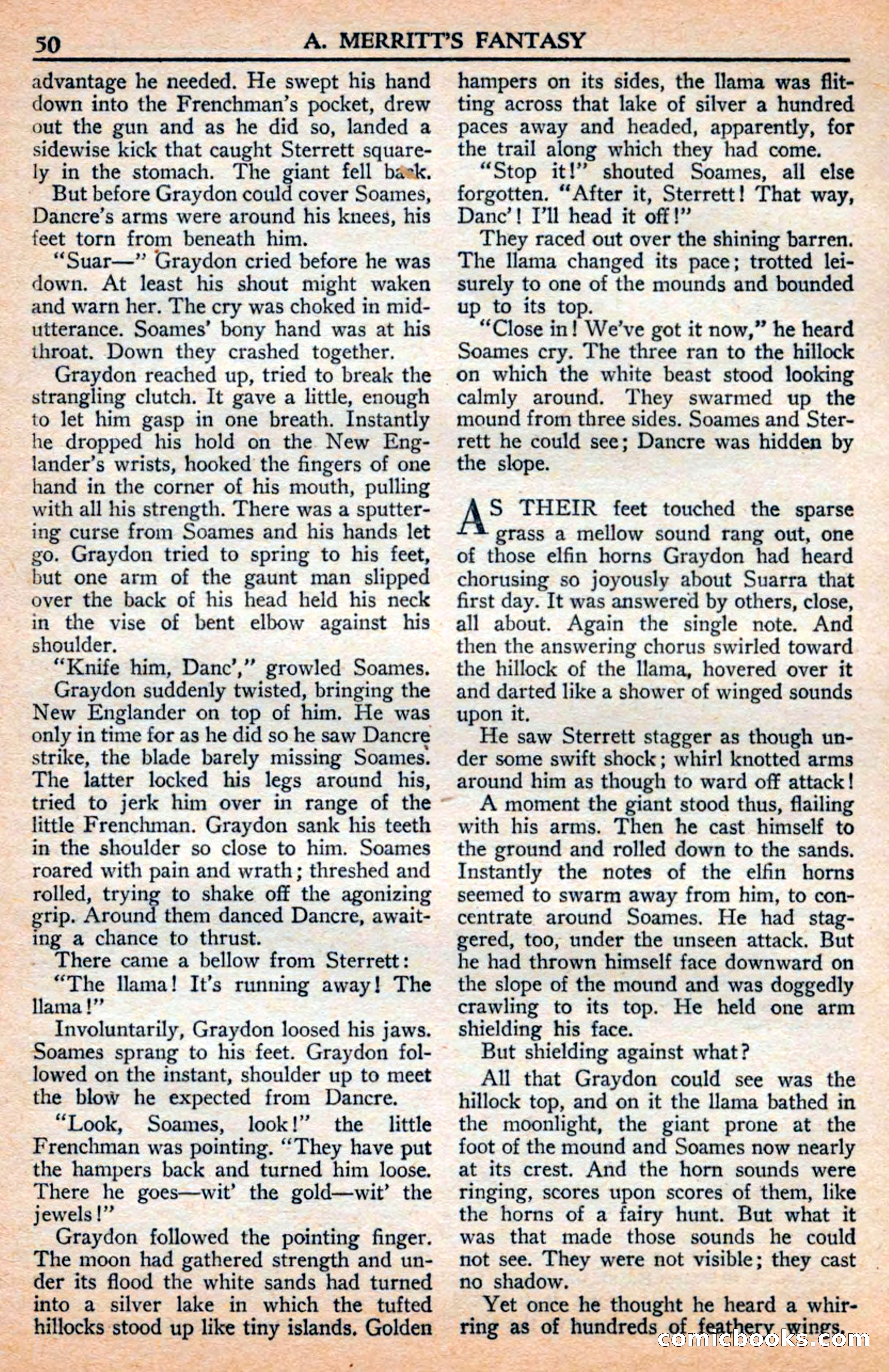 A. Merritt's Fantasy Magazine, July 1950 — page 50 of 133