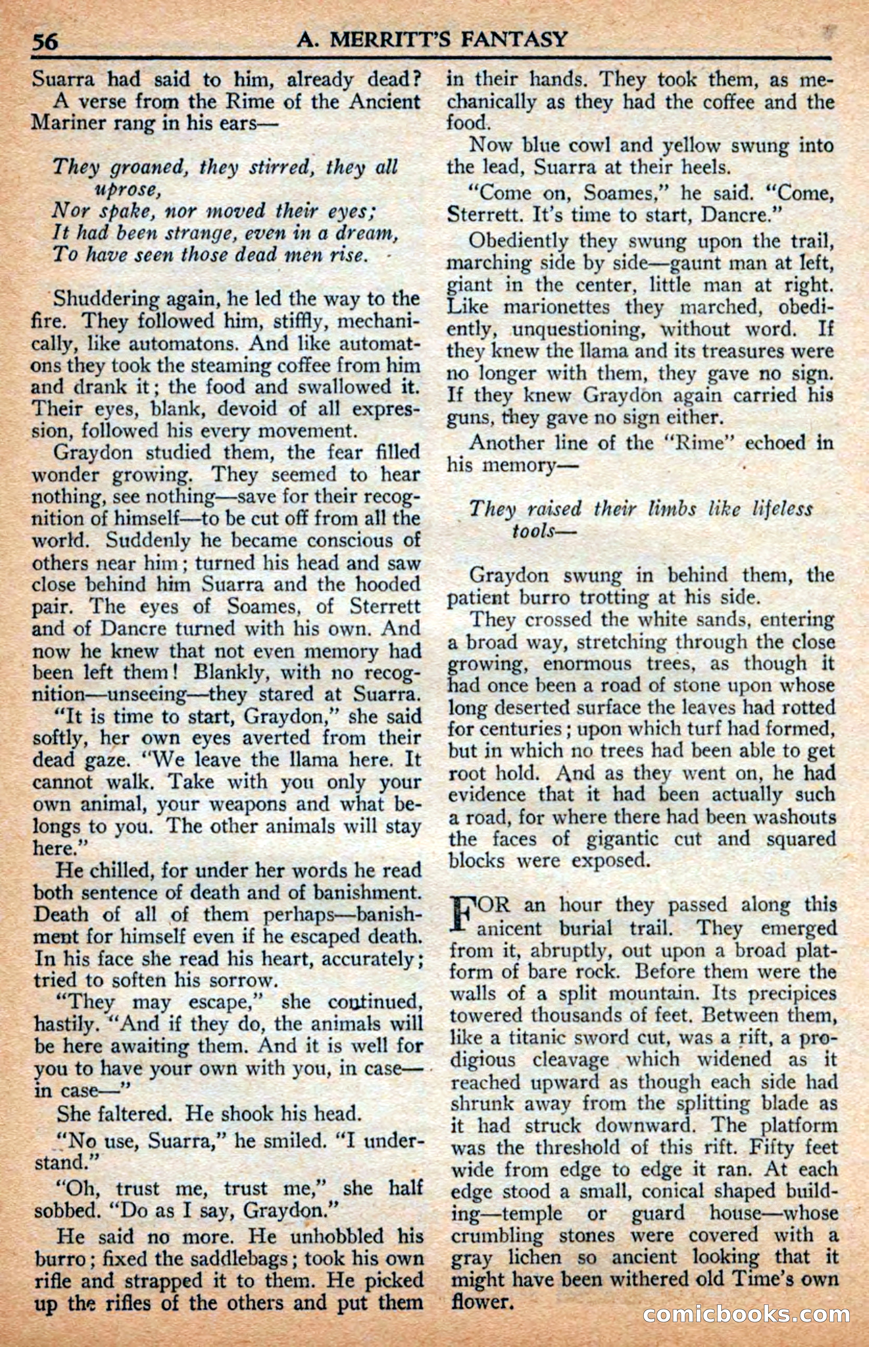 A. Merritt's Fantasy Magazine, July 1950 — page 56 of 133