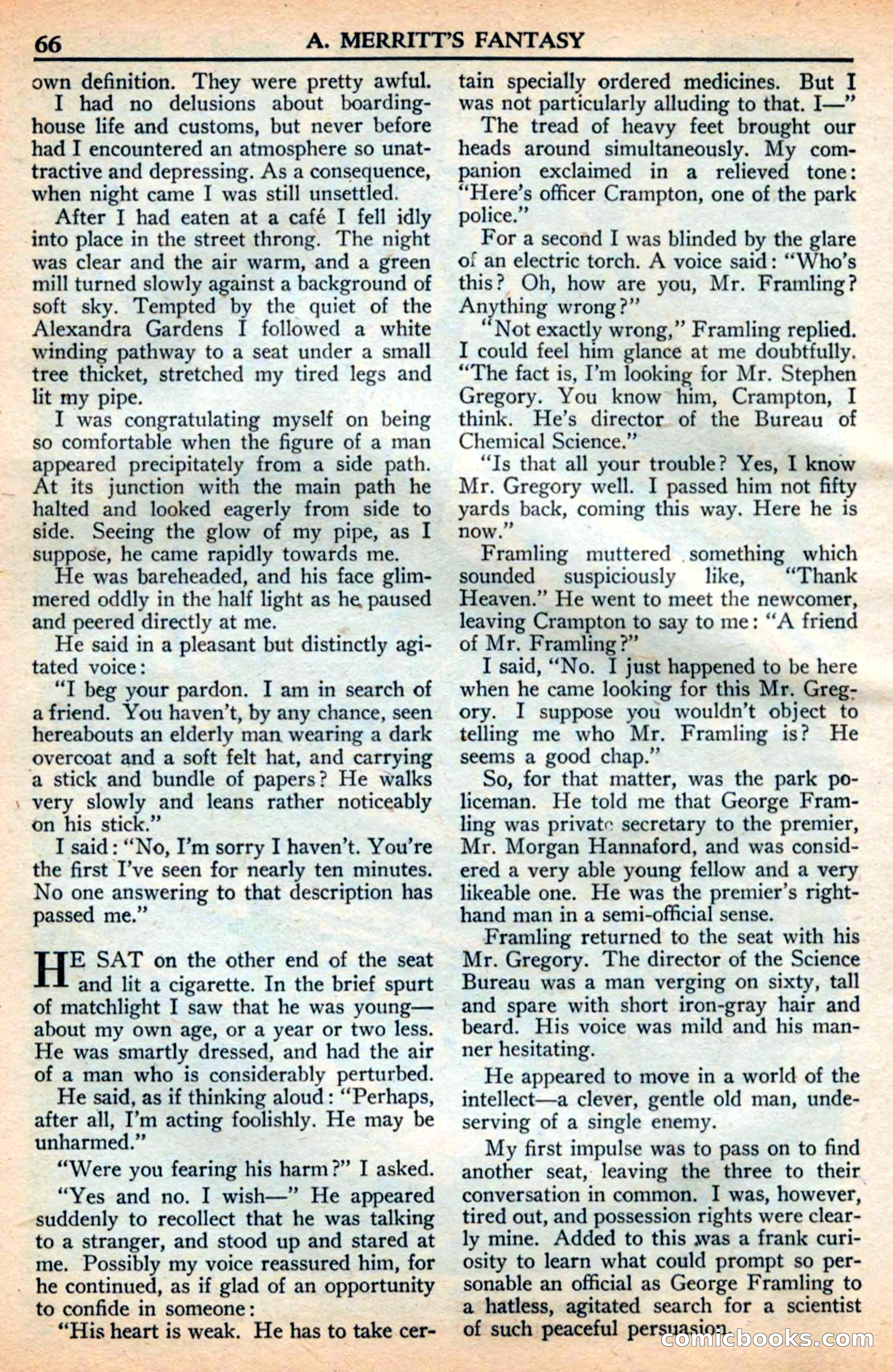 A. Merritt's Fantasy Magazine, July 1950 — page 66 of 133