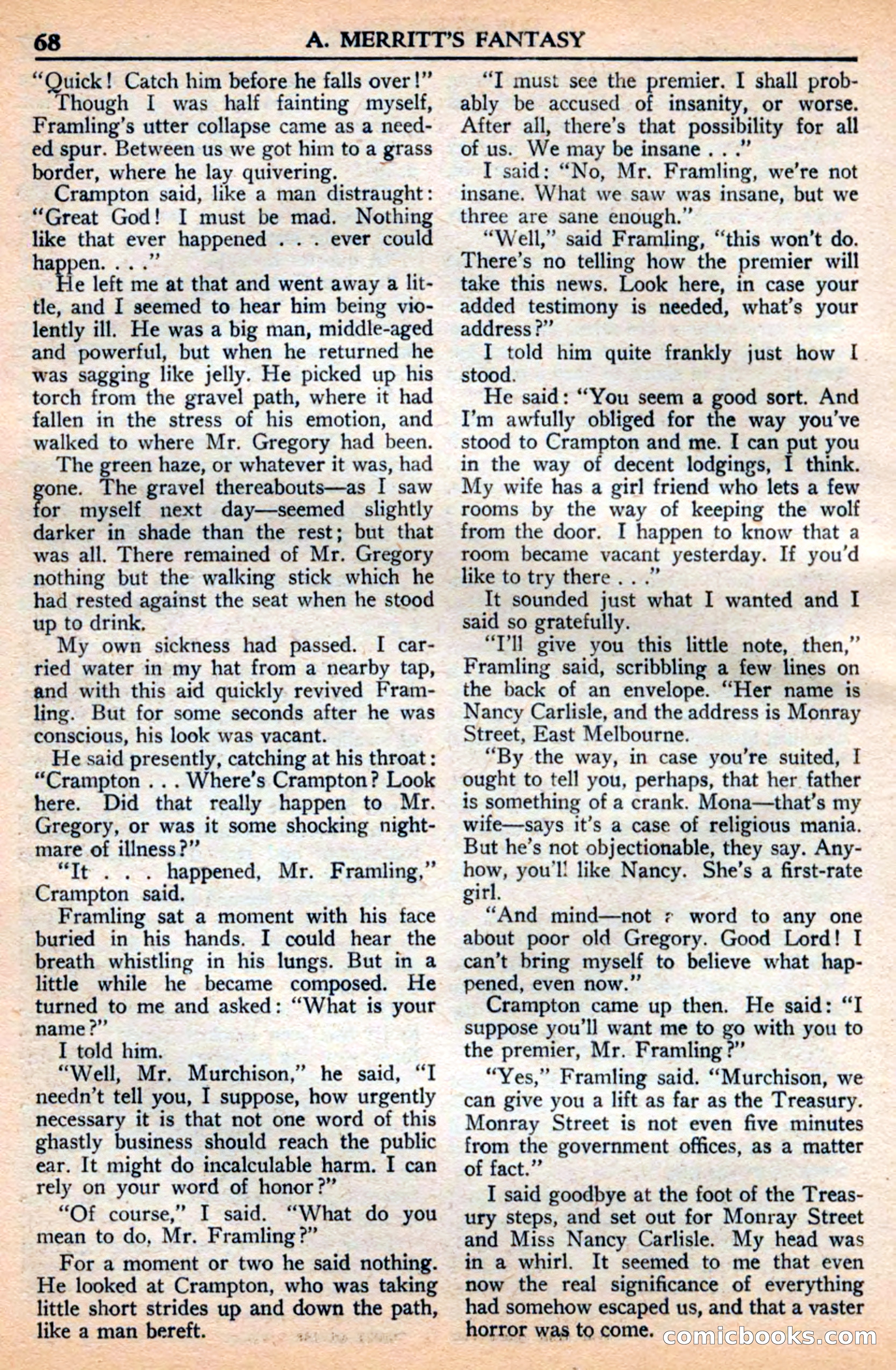 A. Merritt's Fantasy Magazine, July 1950 — page 68 of 133