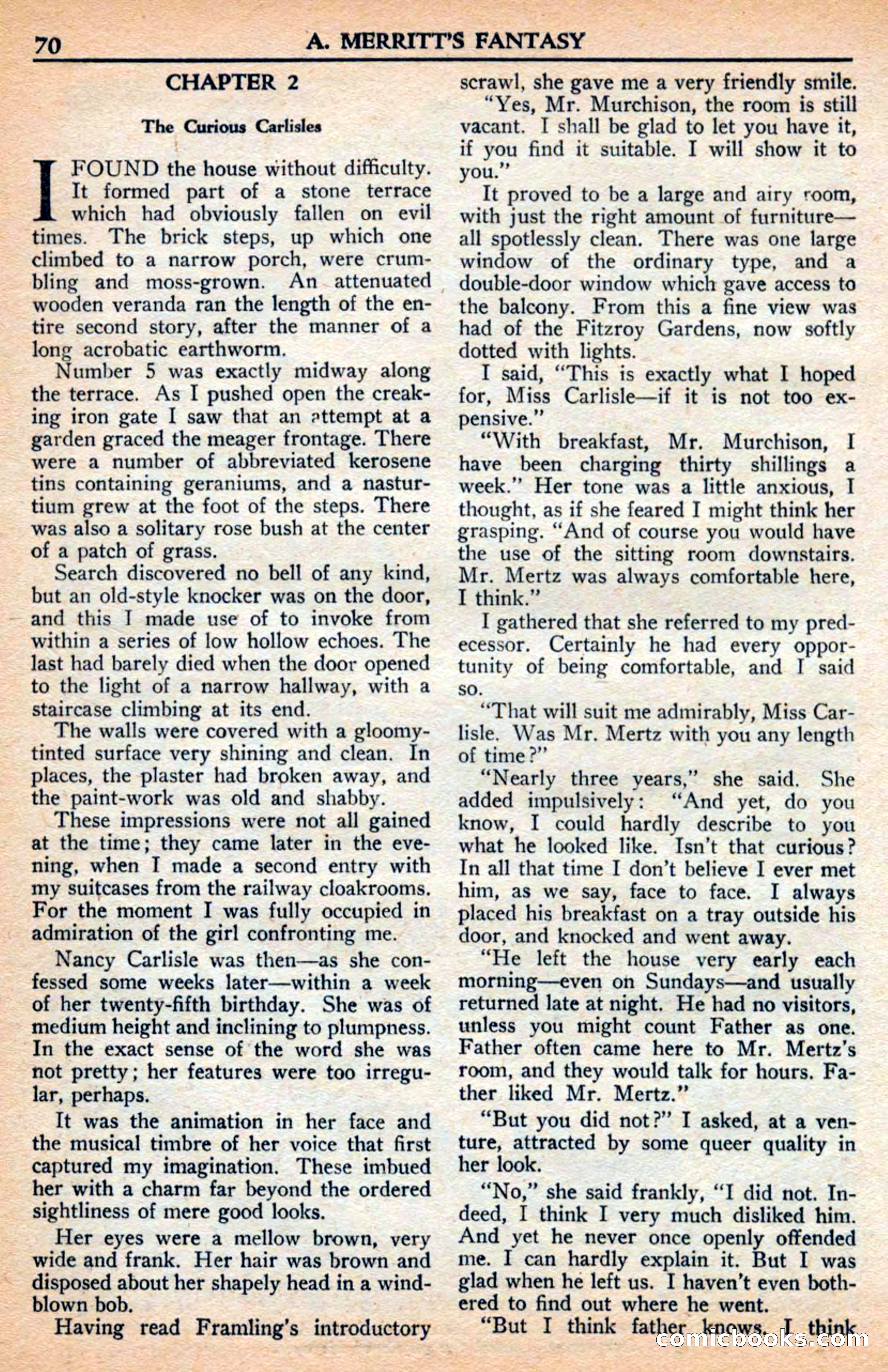 A. Merritt's Fantasy Magazine, July 1950 — page 70 of 133