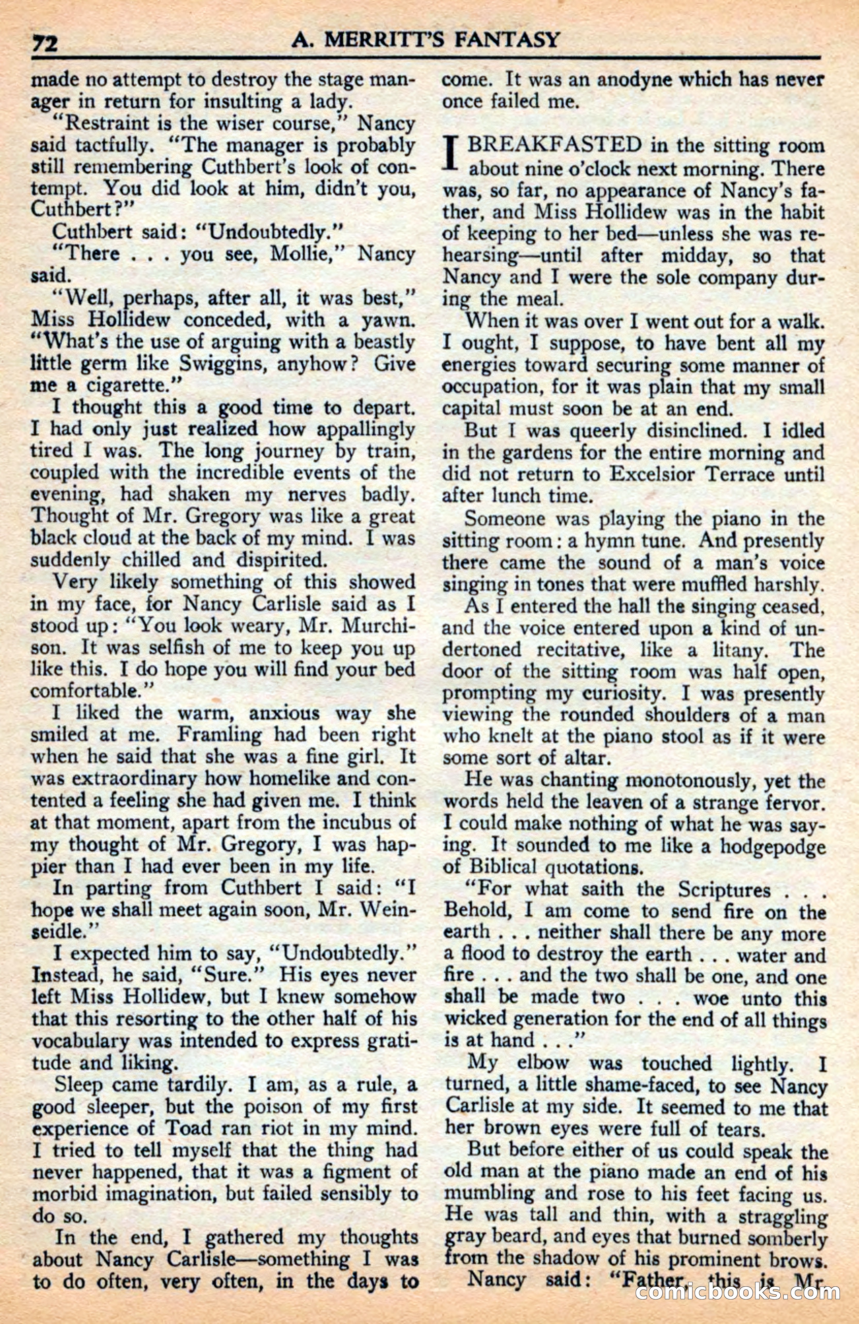 A. Merritt's Fantasy Magazine, July 1950 — page 72 of 133