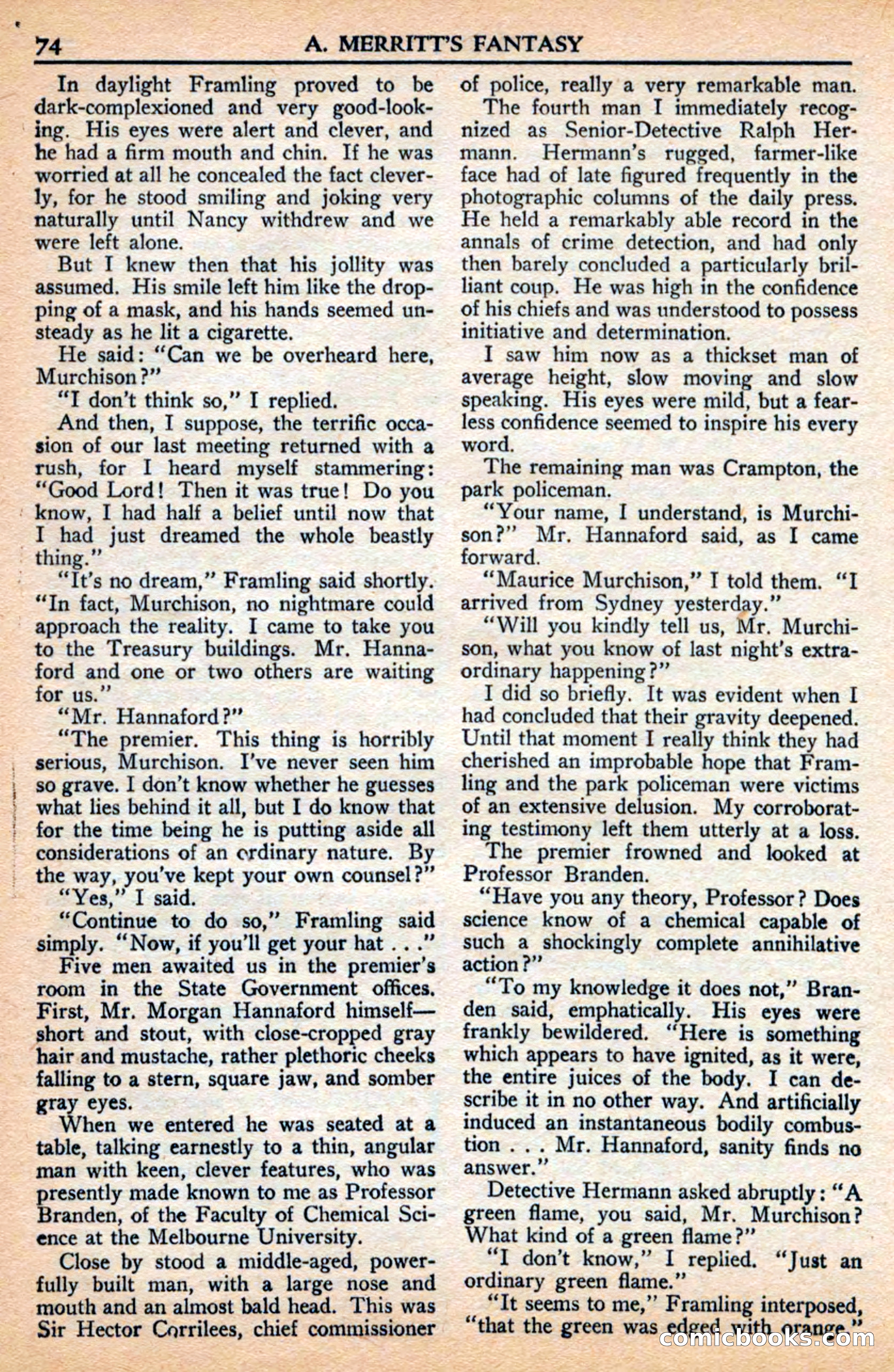 A. Merritt's Fantasy Magazine, July 1950 — page 74 of 133