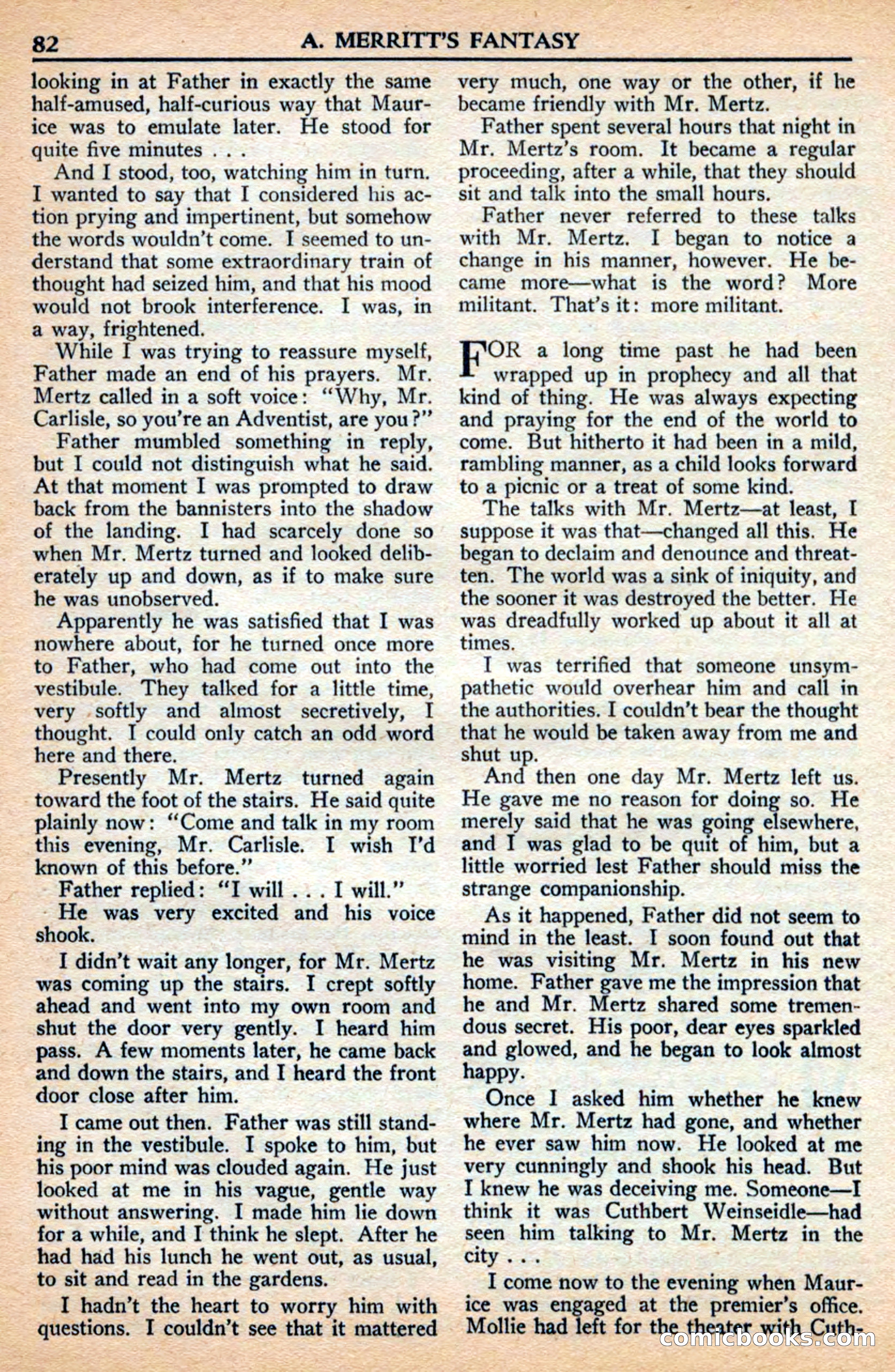 A. Merritt's Fantasy Magazine, July 1950 — page 82 of 133