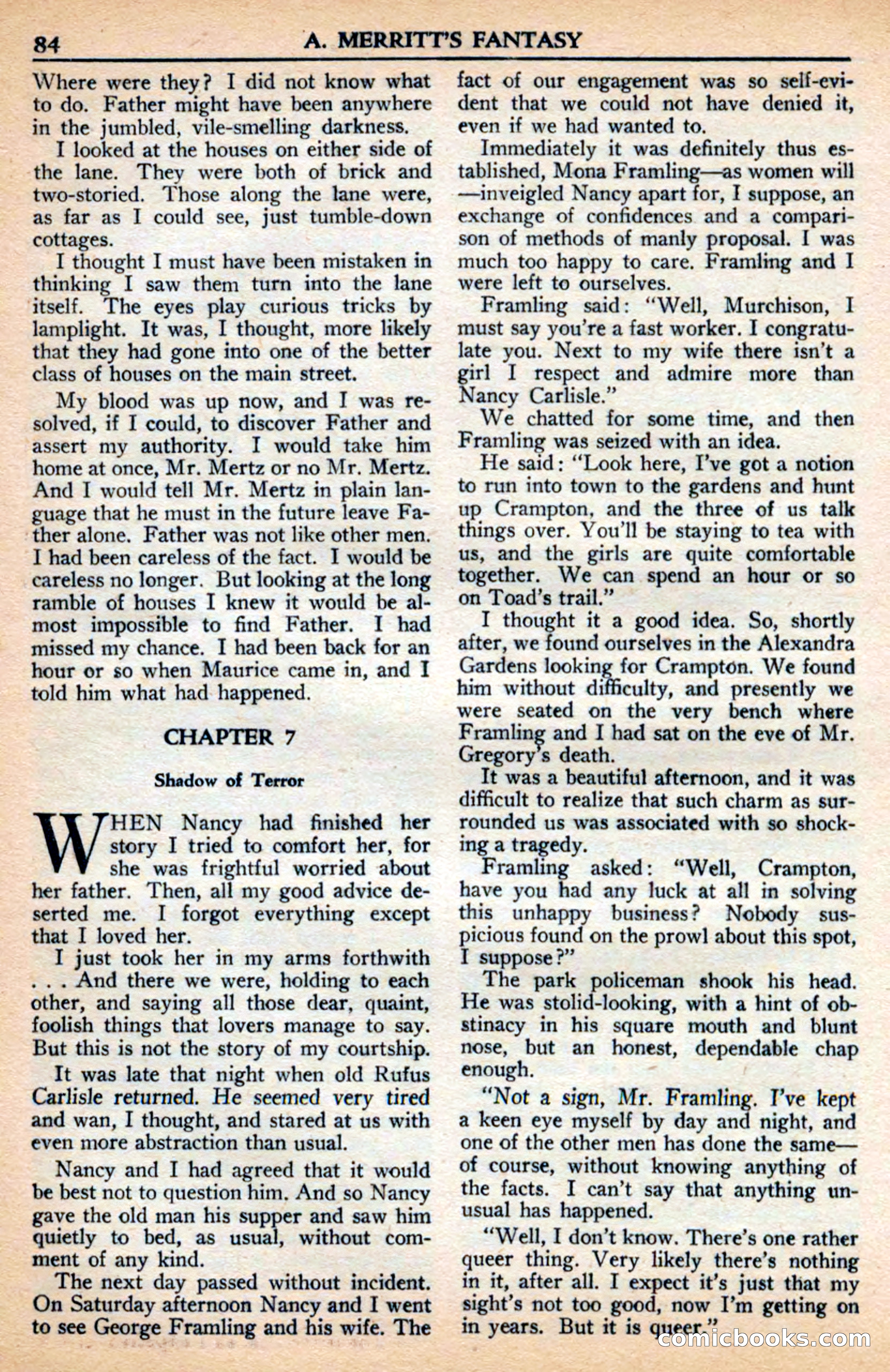 A. Merritt's Fantasy Magazine, July 1950 — page 84 of 133