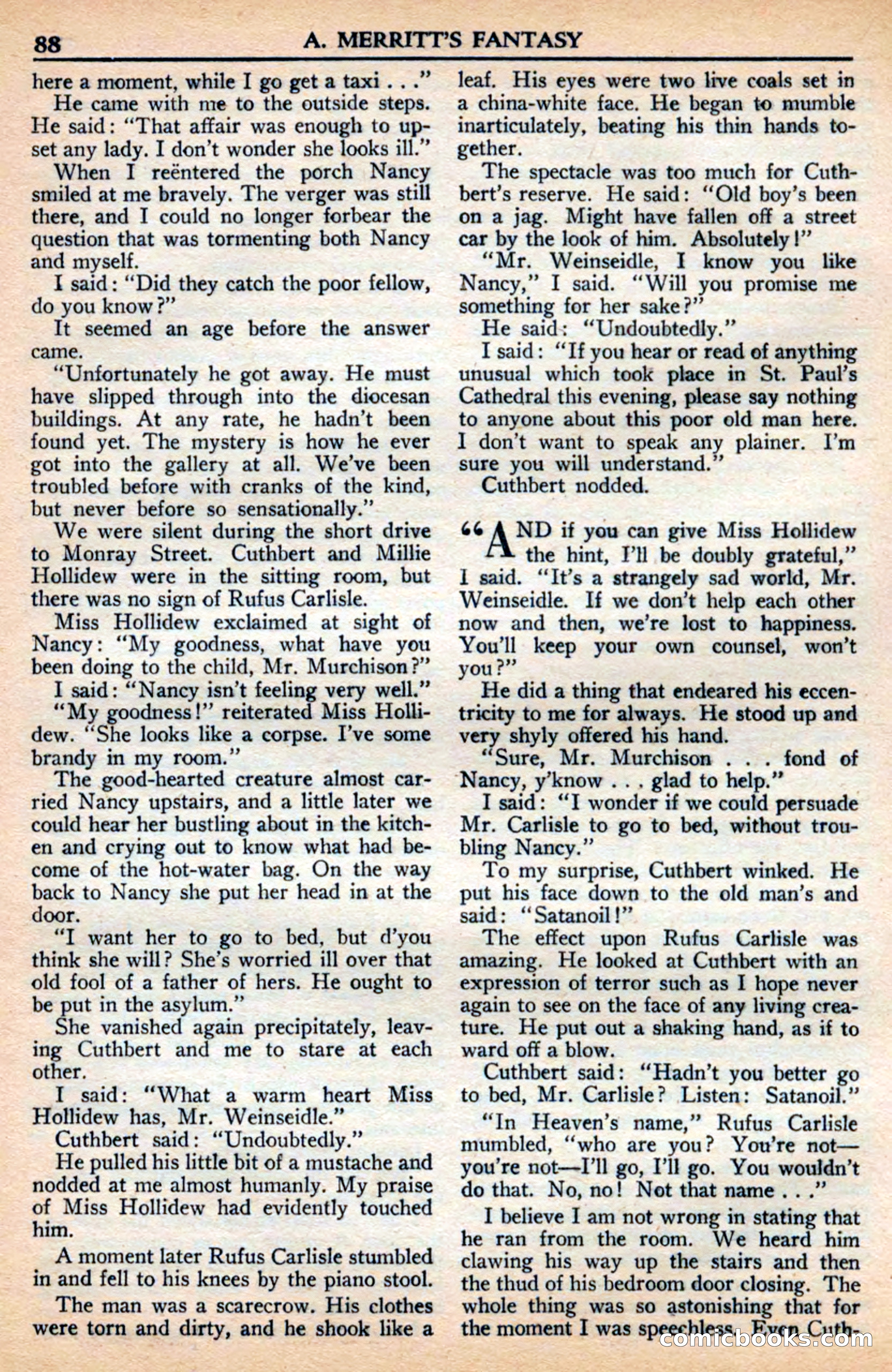 A. Merritt's Fantasy Magazine, July 1950 — page 88 of 133