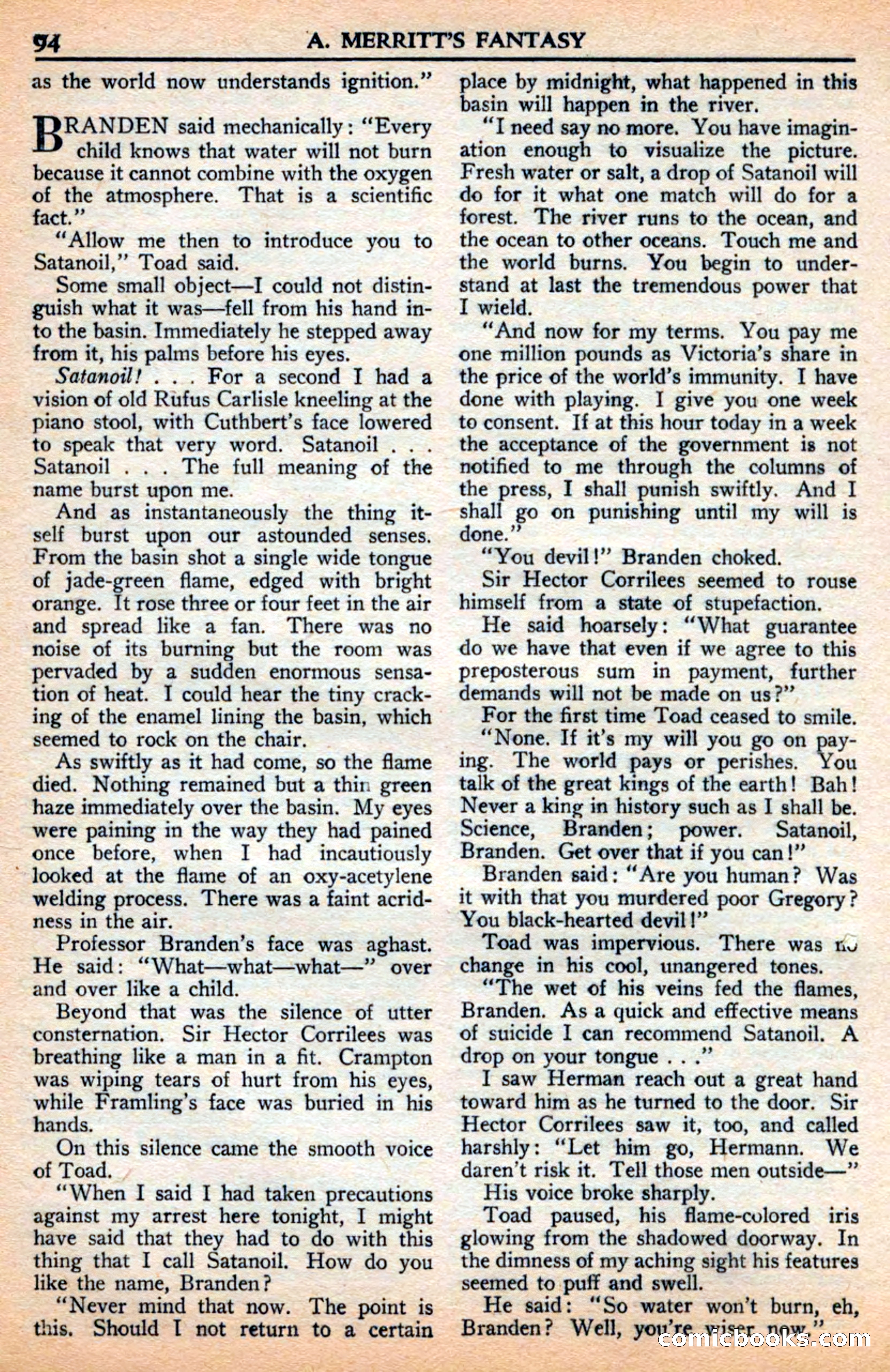 A. Merritt's Fantasy Magazine, July 1950 — page 94 of 133