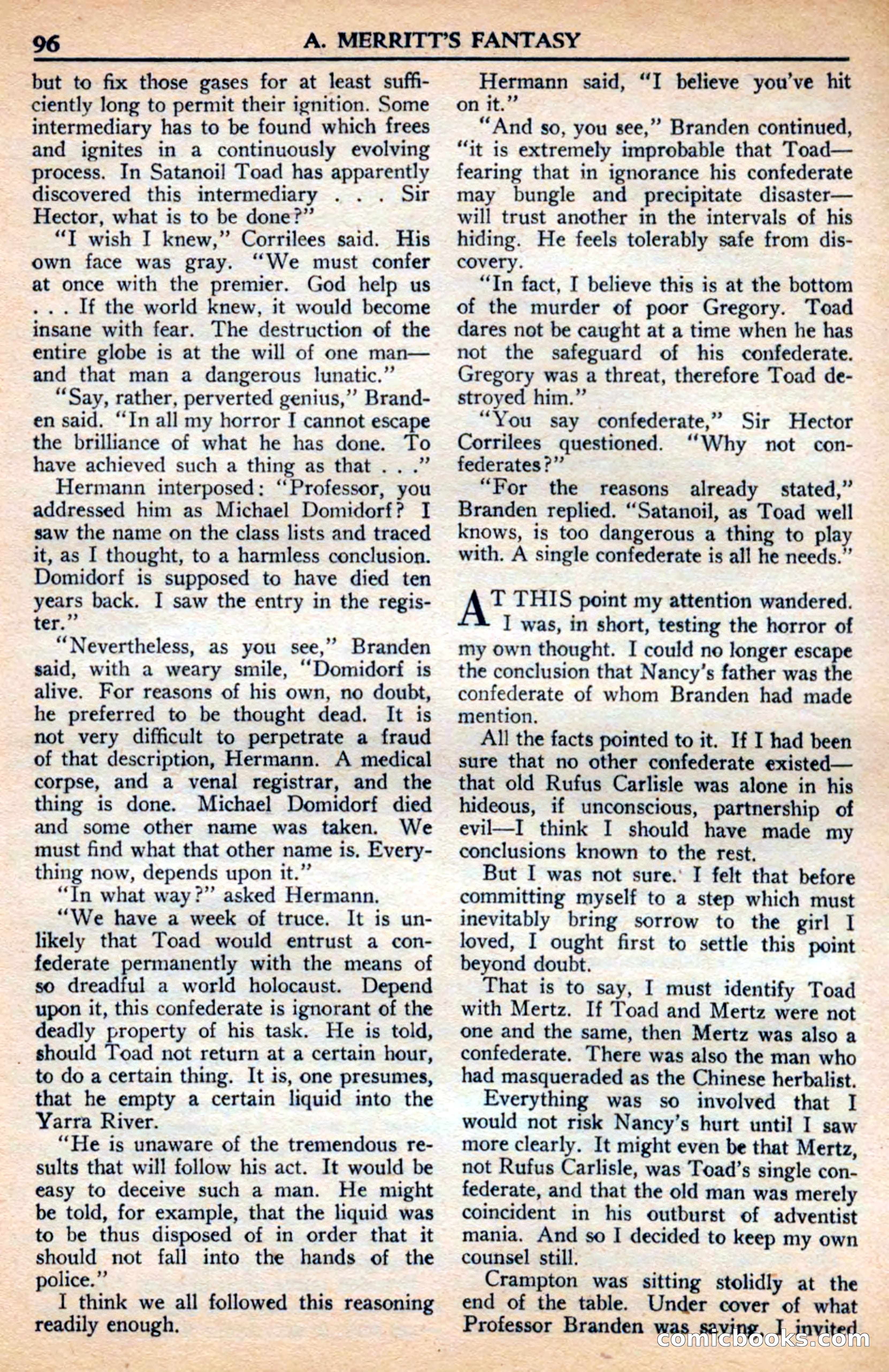 A. Merritt's Fantasy Magazine, July 1950 — page 96 of 133