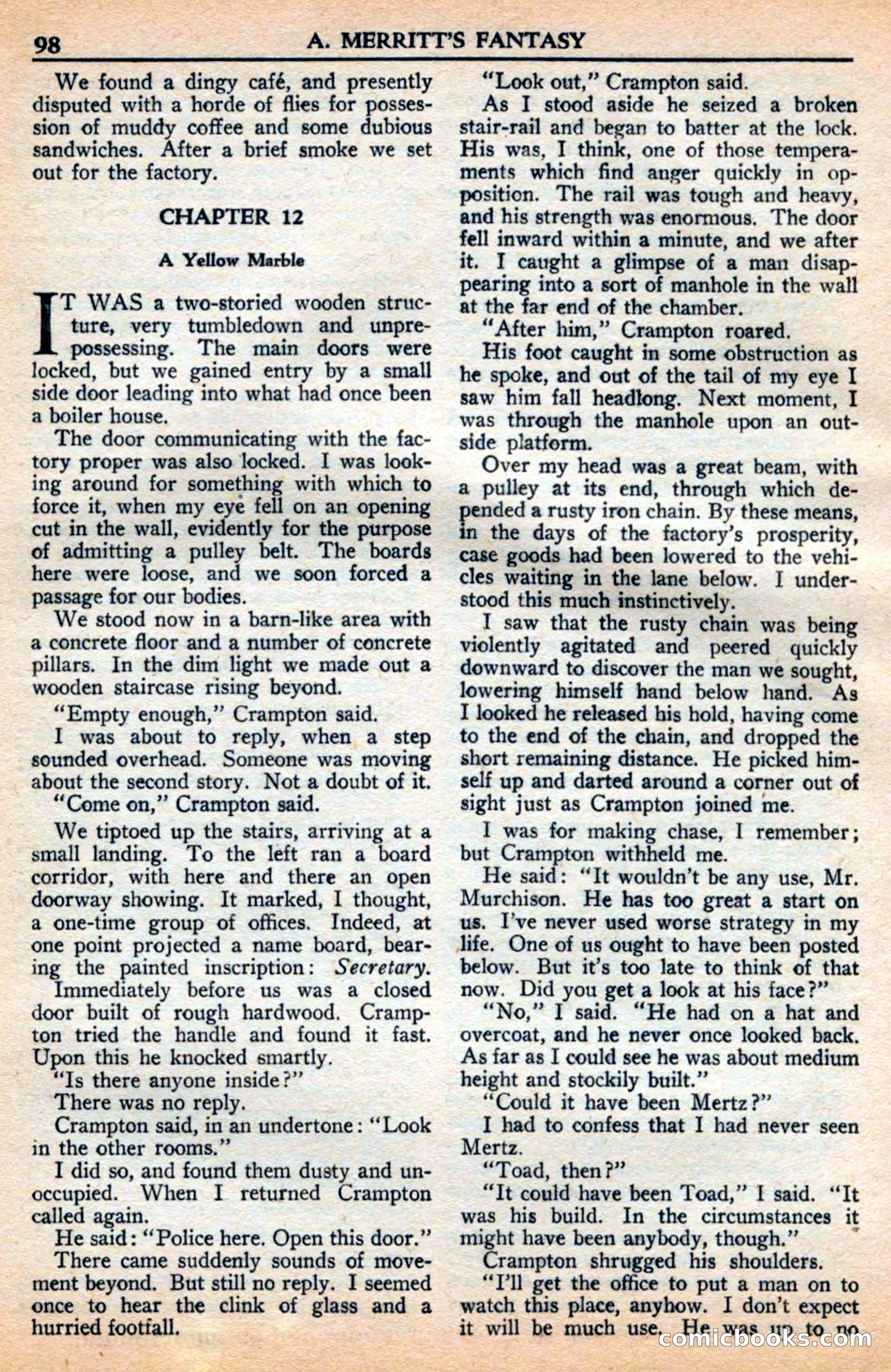 A. Merritt's Fantasy Magazine, July 1950 — page 98 of 133