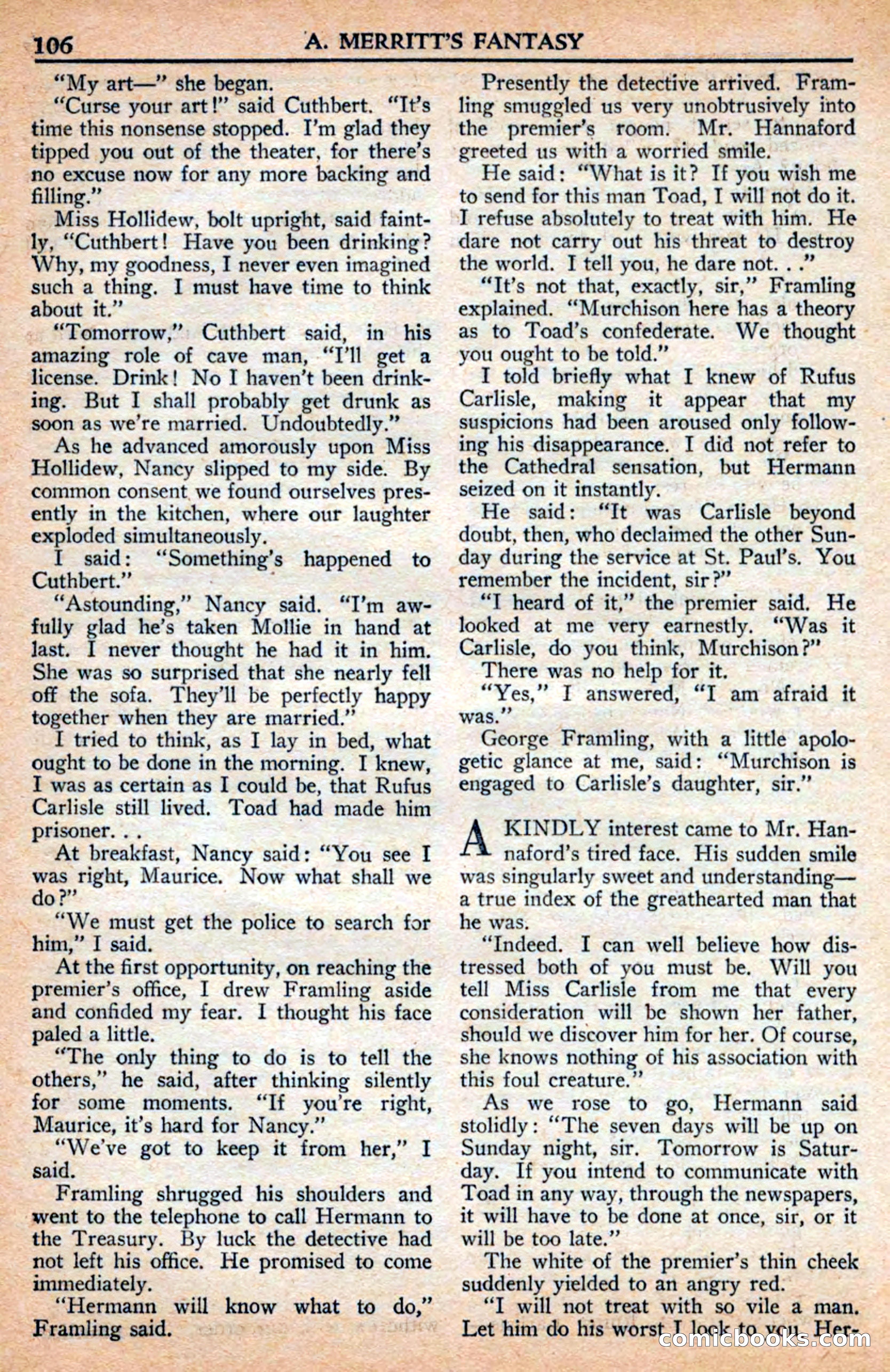 A. Merritt's Fantasy Magazine, July 1950 — page 106 of 133