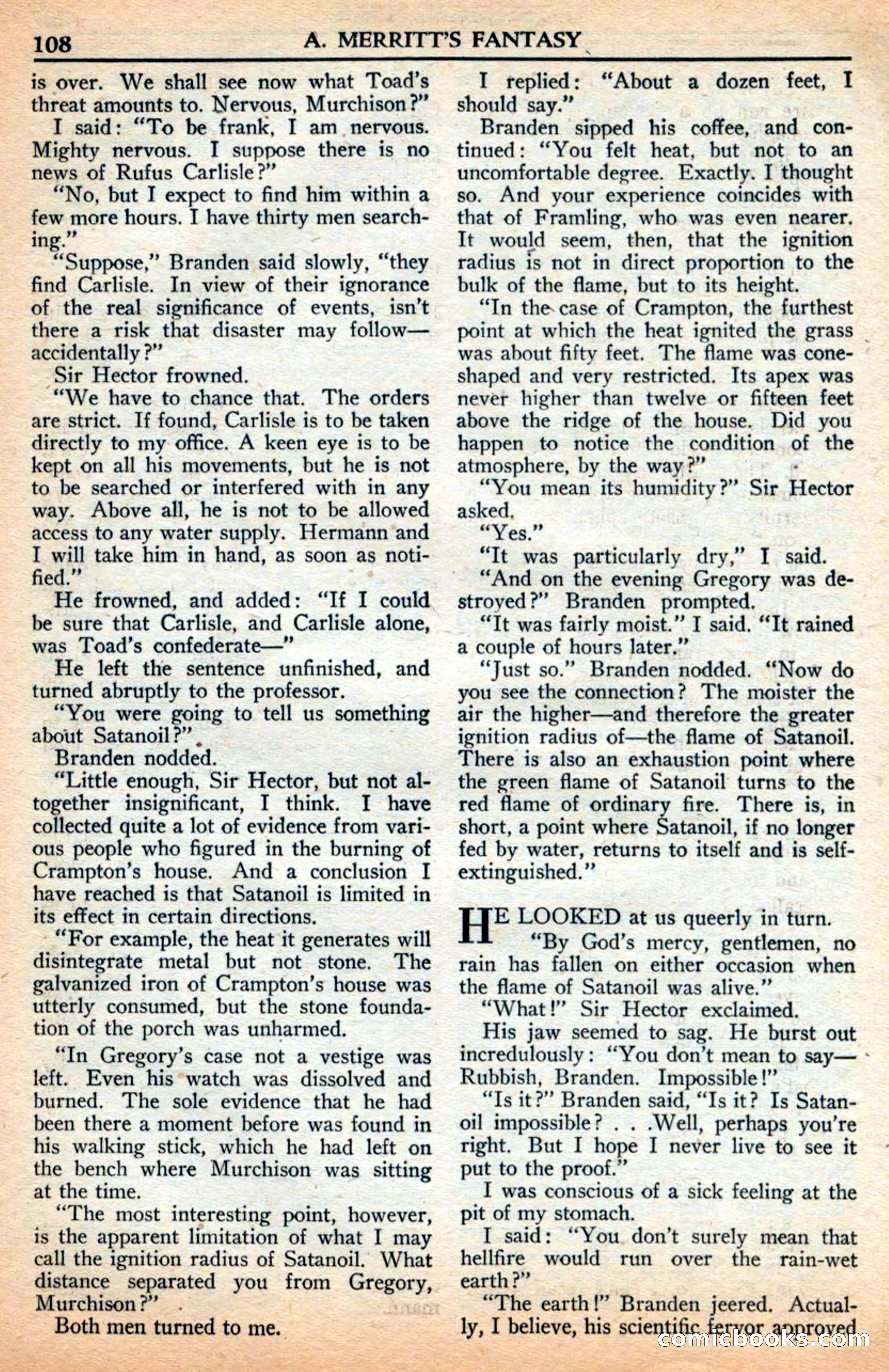 A. Merritt's Fantasy Magazine, July 1950 — page 108 of 133