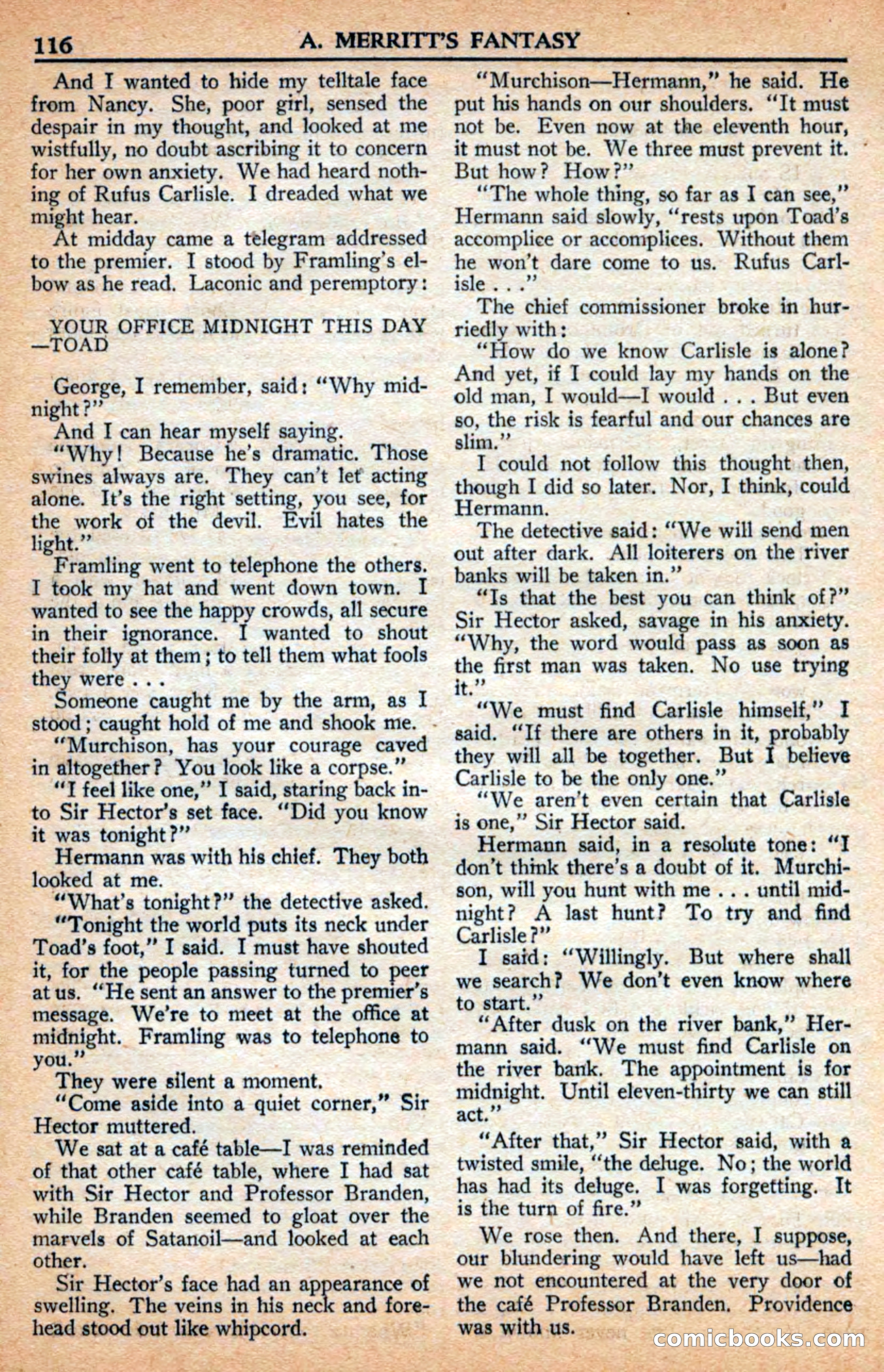 A. Merritt's Fantasy Magazine, July 1950 — page 116 of 133