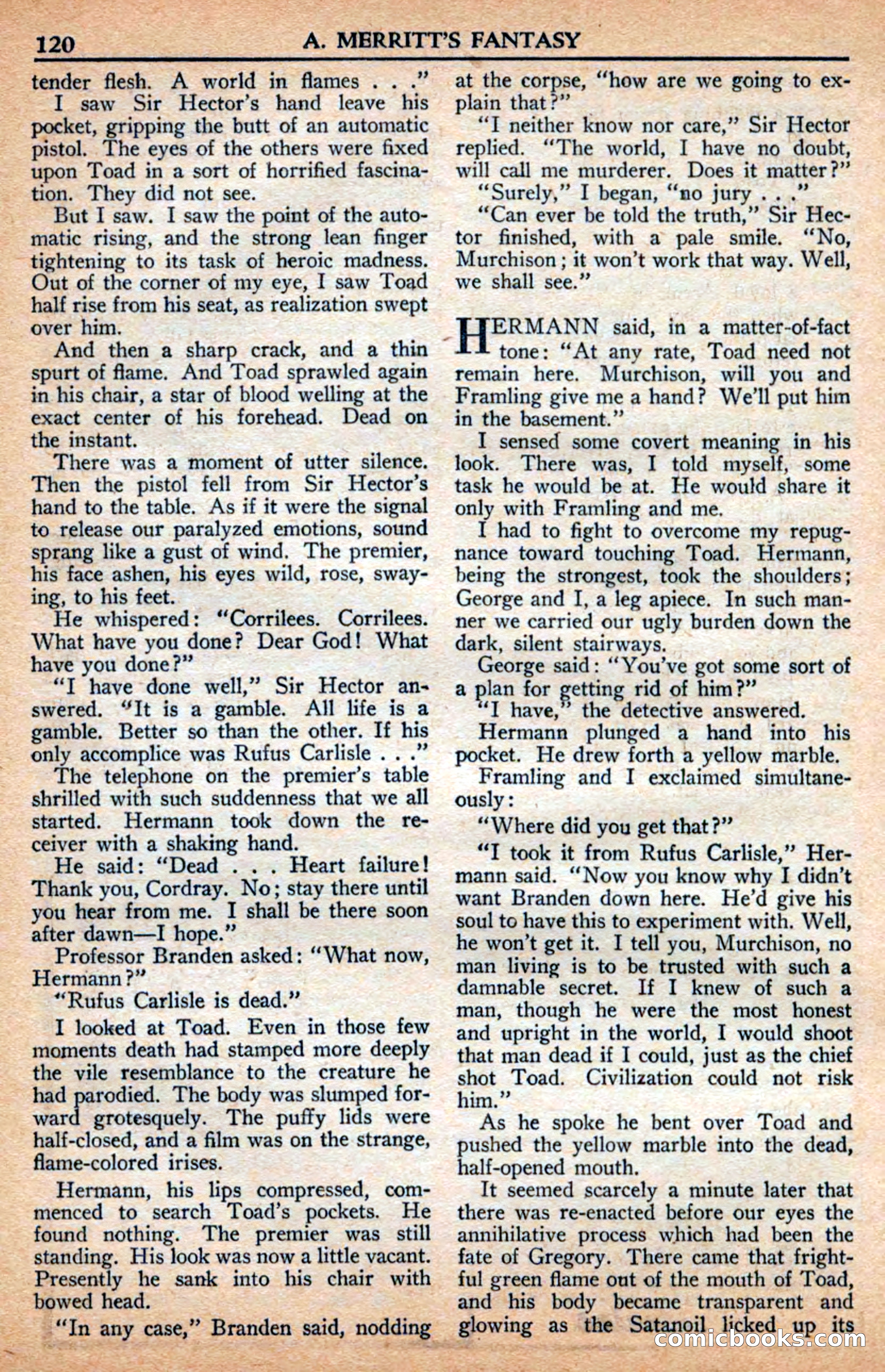 A. Merritt's Fantasy Magazine, July 1950 — page 120 of 133