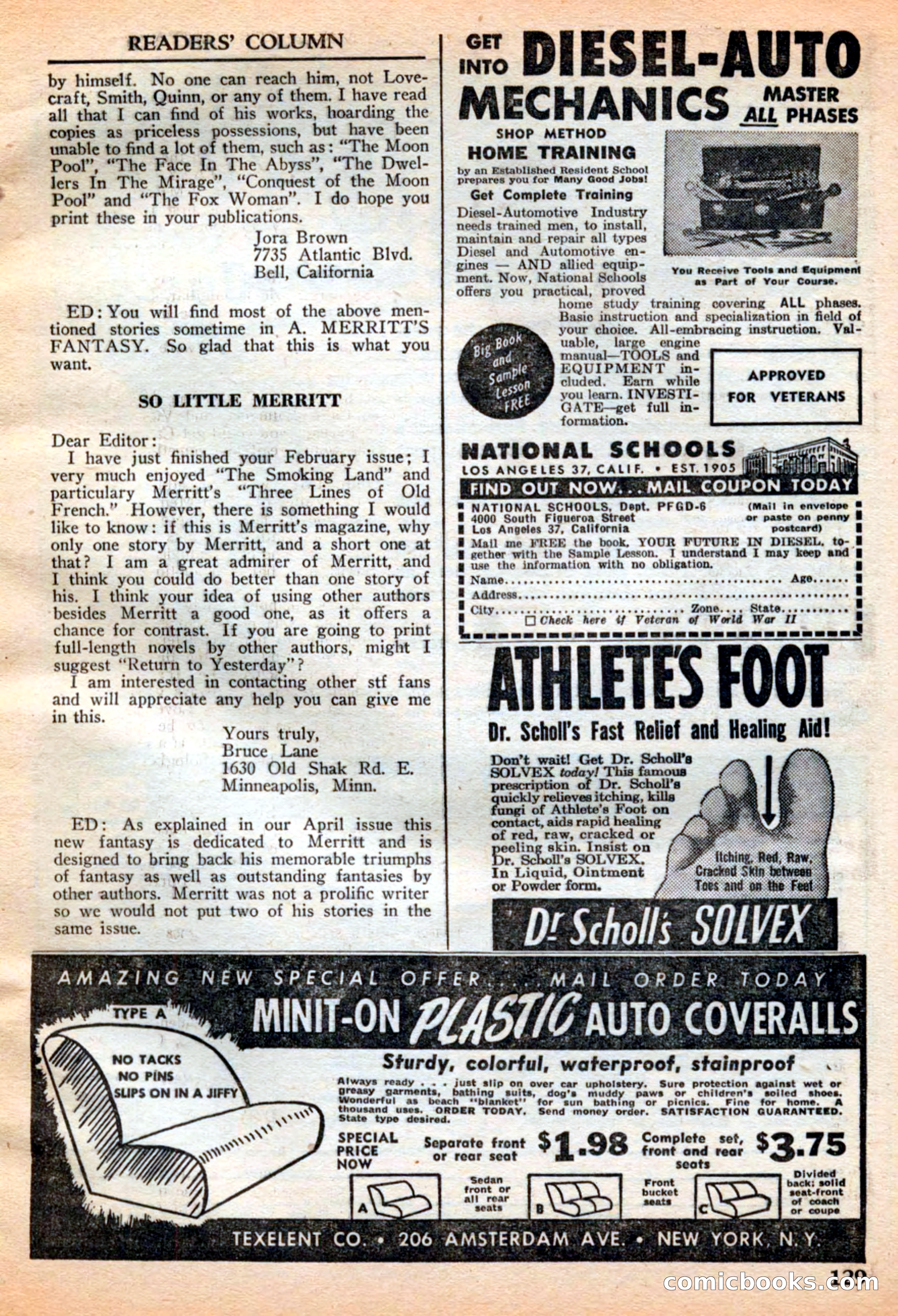 A. Merritt's Fantasy Magazine, July 1950 — page 129 of 133
