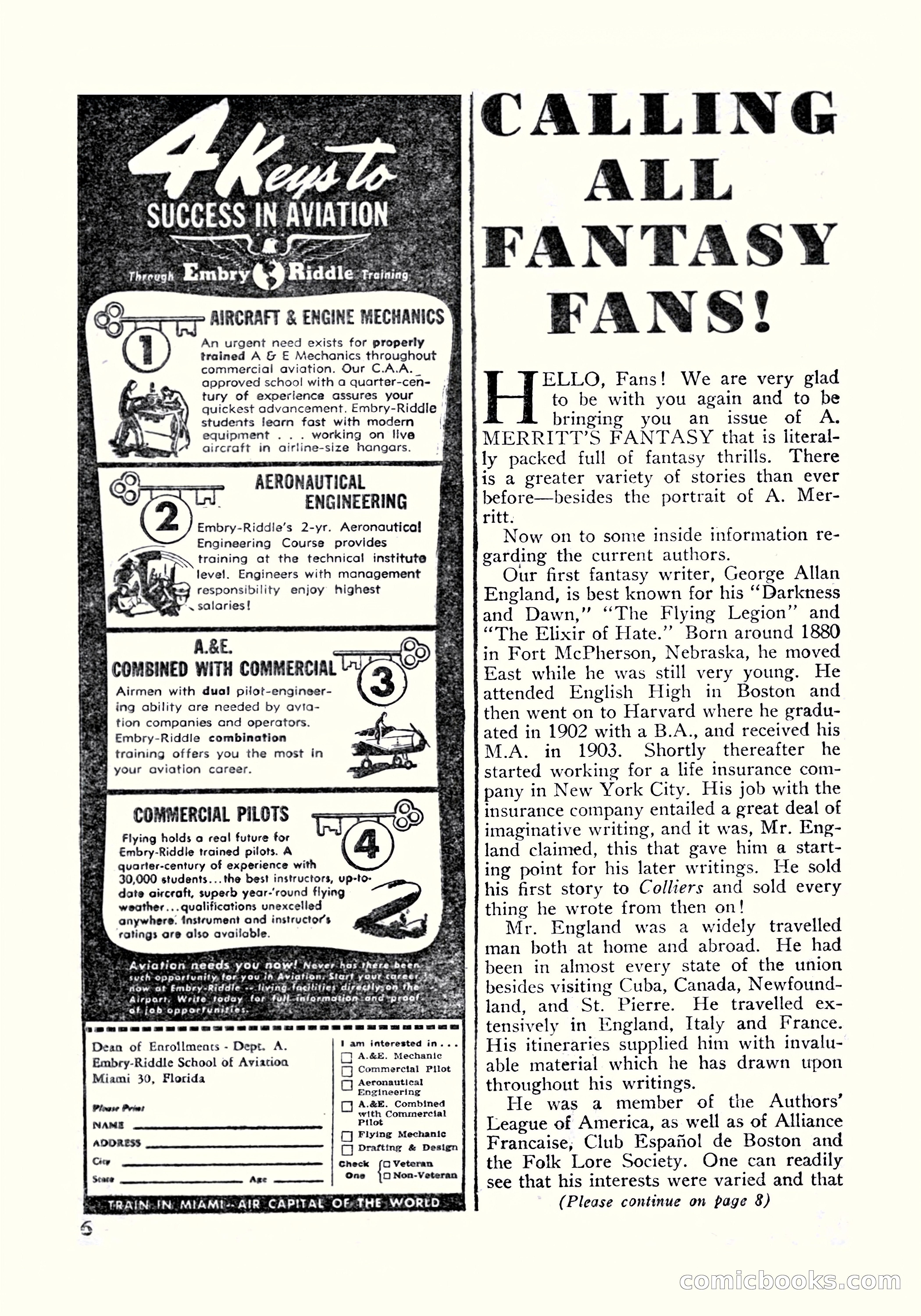 A. Merritt's Fantasy Magazine, October 1950 — page 6 of 135
