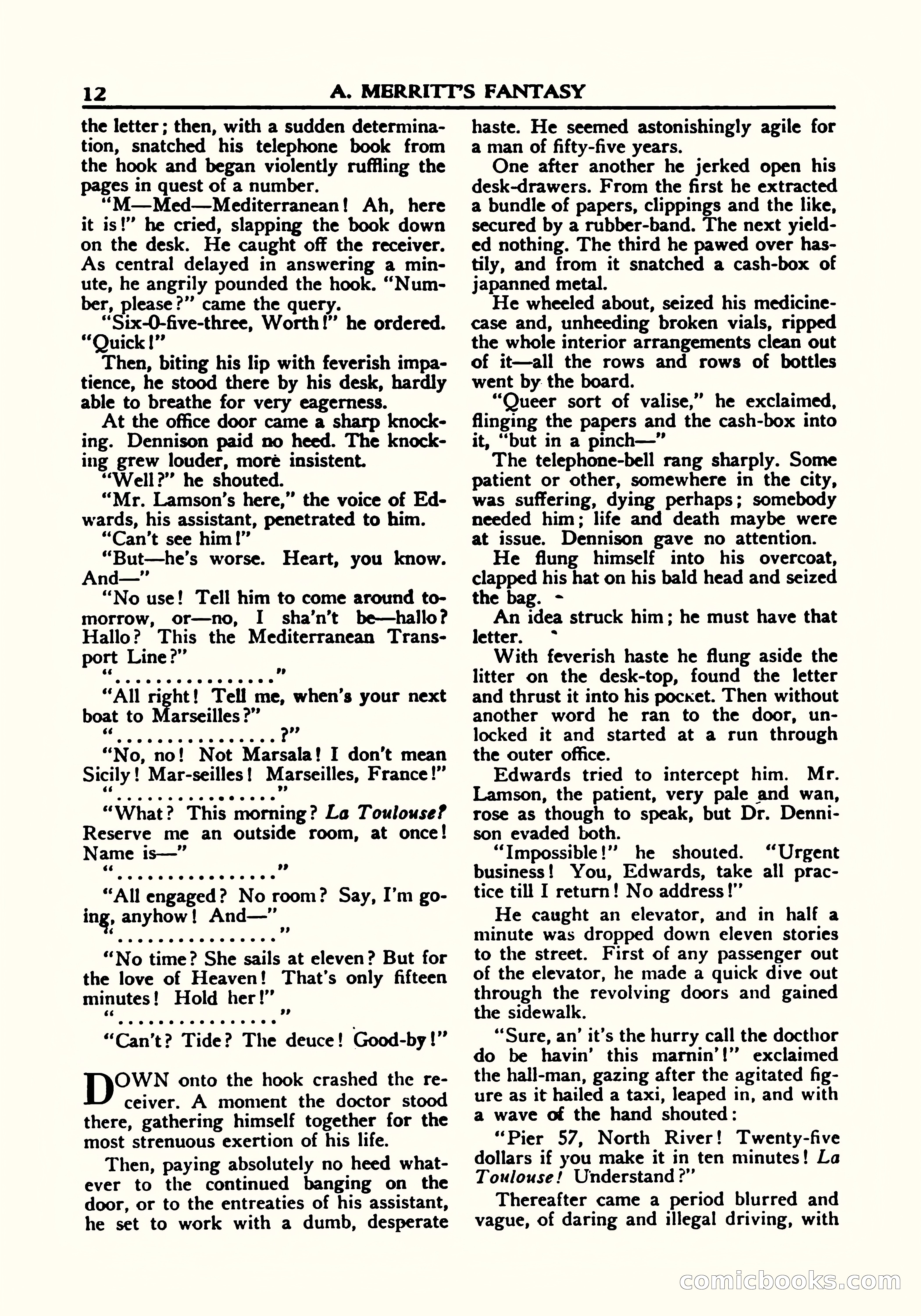 A. Merritt's Fantasy Magazine, October 1950 — page 13 of 135