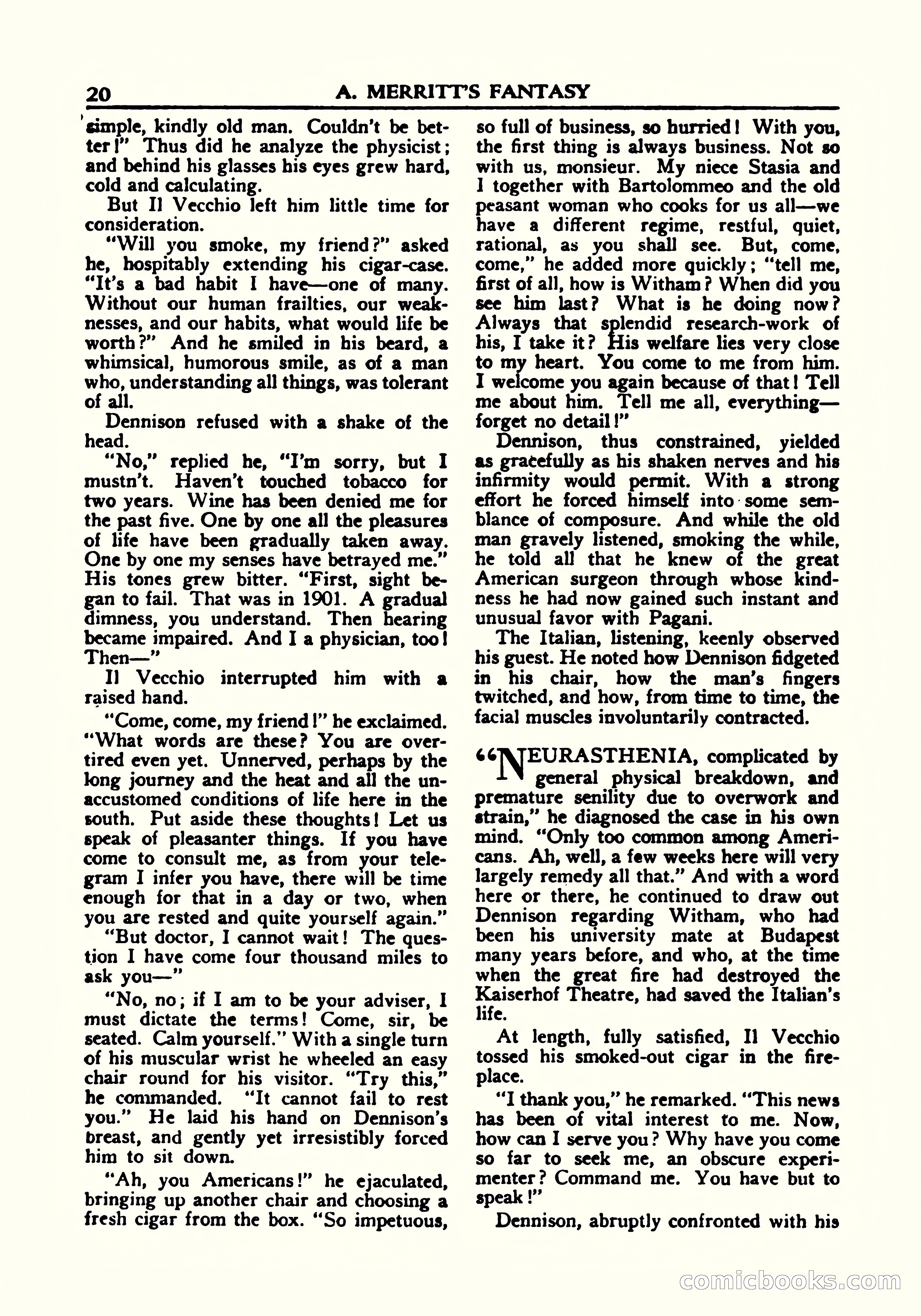A. Merritt's Fantasy Magazine, October 1950 — page 21 of 135