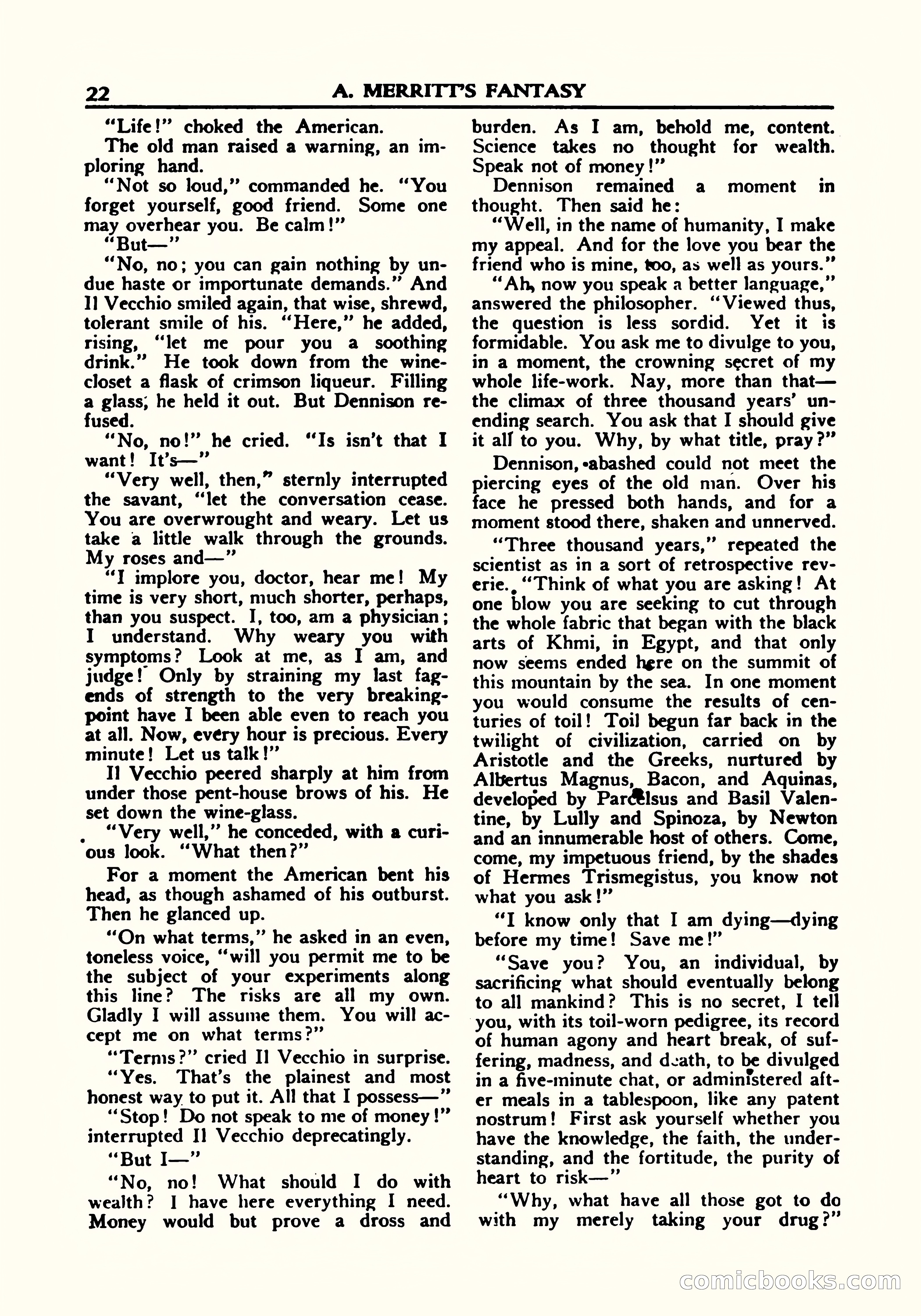A. Merritt's Fantasy Magazine, October 1950 — page 23 of 135