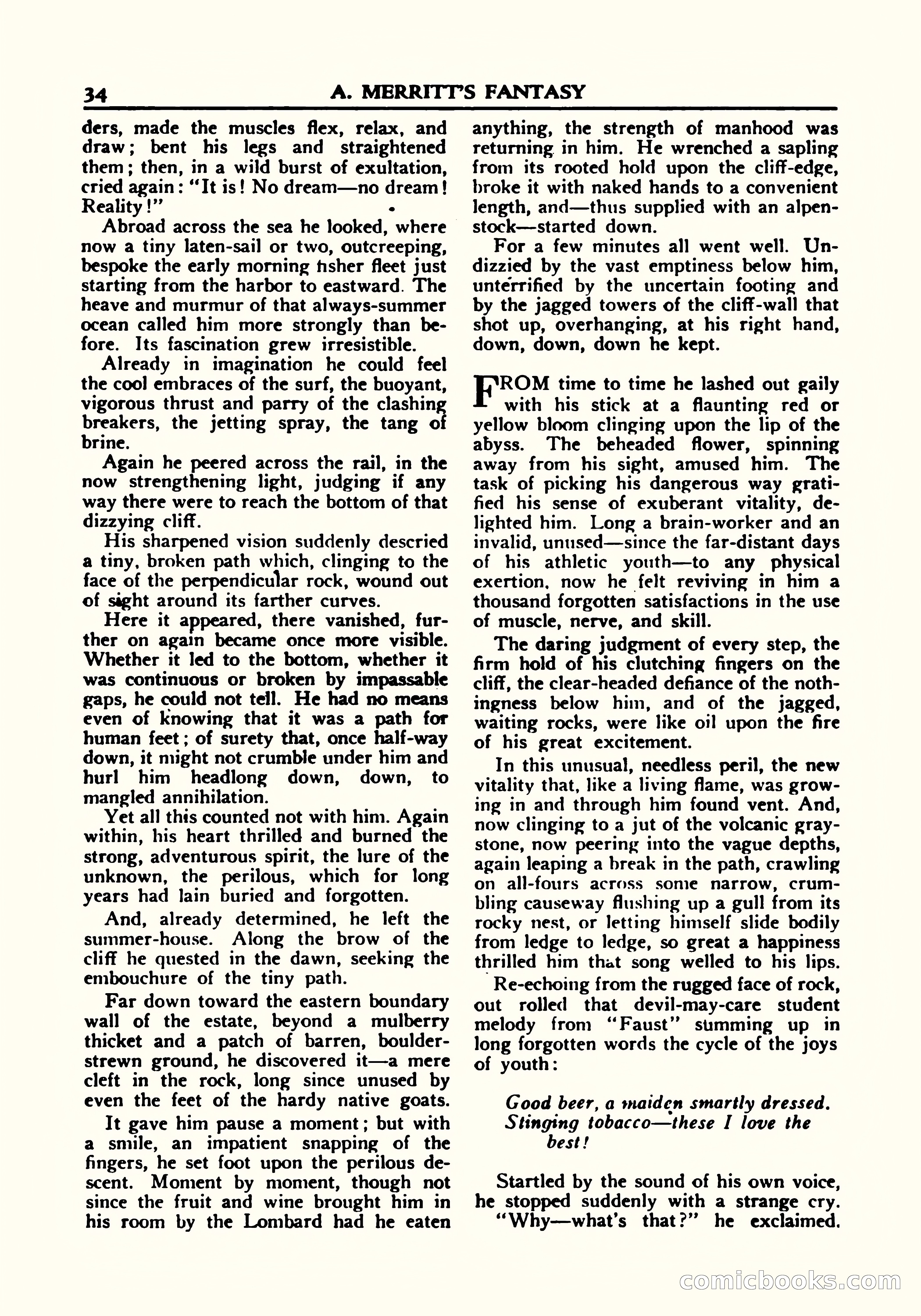 A. Merritt's Fantasy Magazine, October 1950 — page 35 of 135