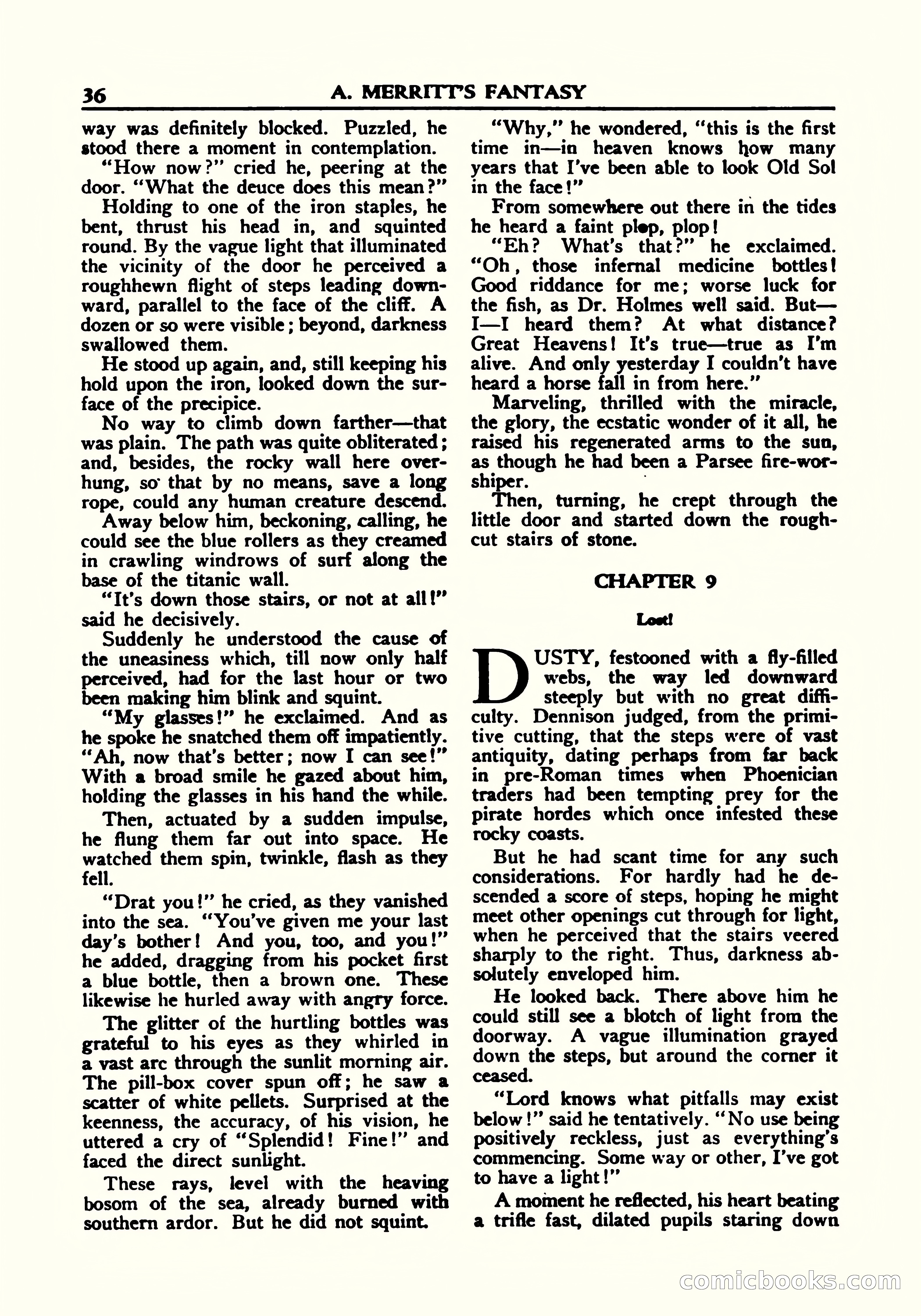 A. Merritt's Fantasy Magazine, October 1950 — page 37 of 135
