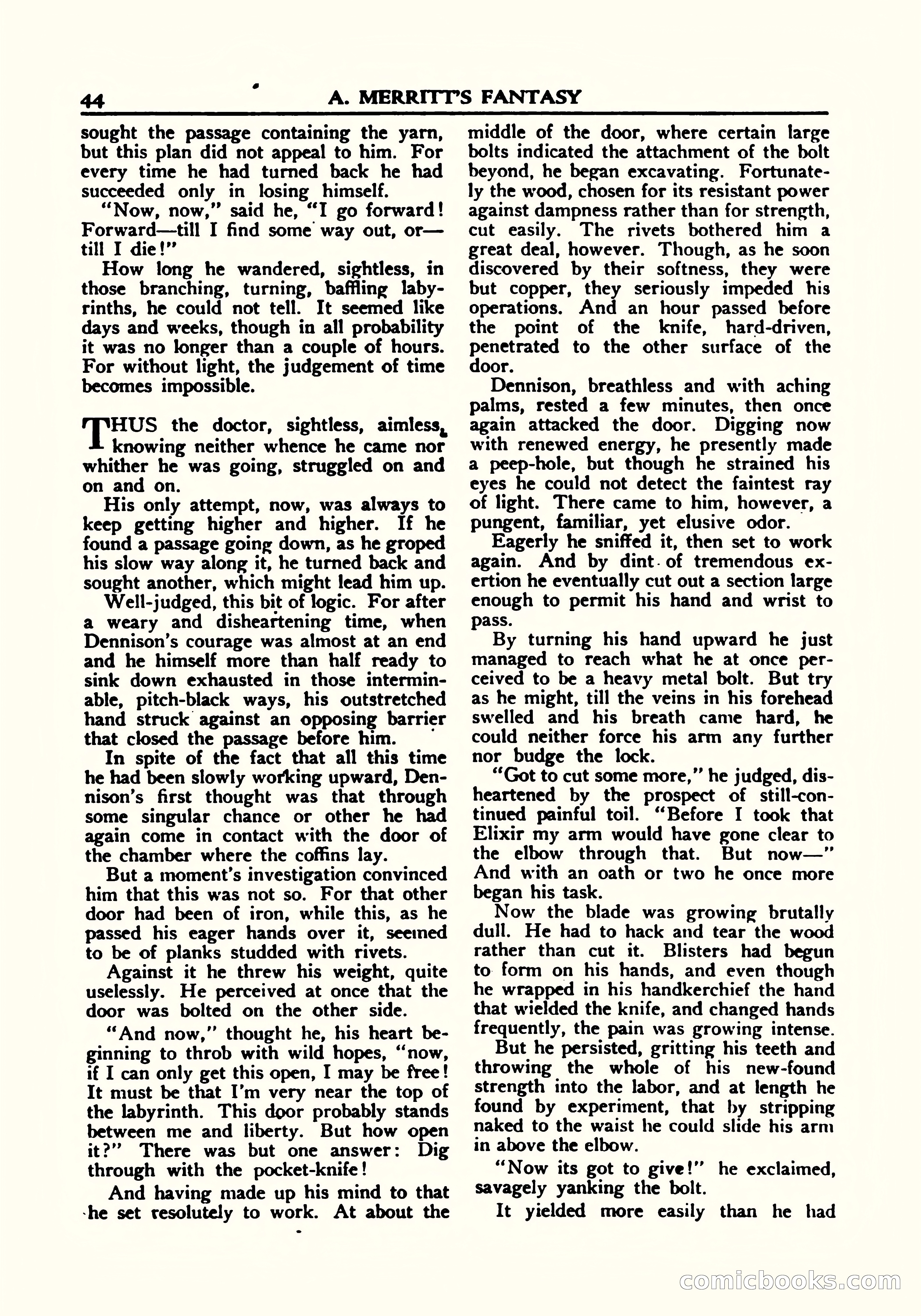 A. Merritt's Fantasy Magazine, October 1950 — page 45 of 135