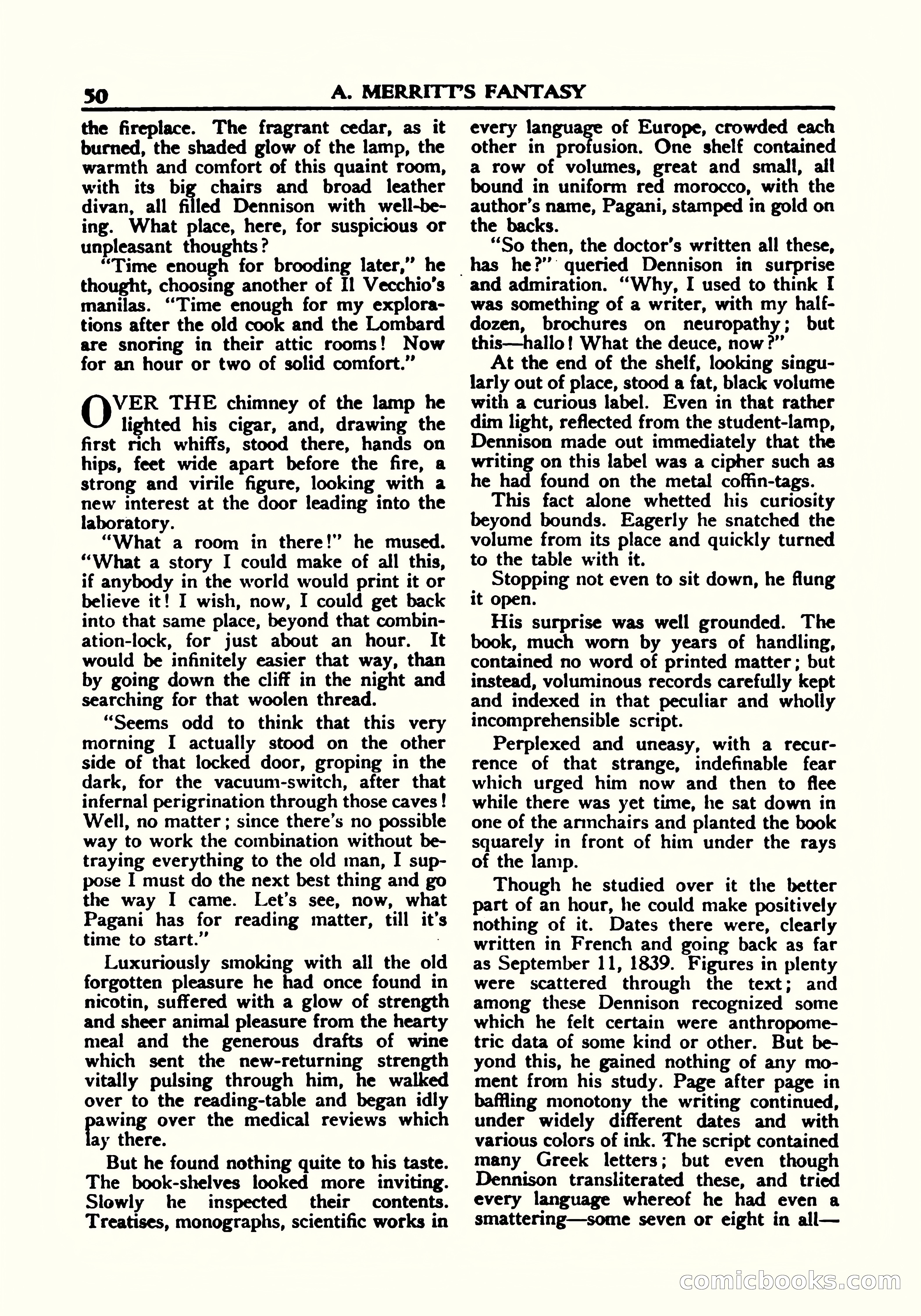 A. Merritt's Fantasy Magazine, October 1950 — page 51 of 135