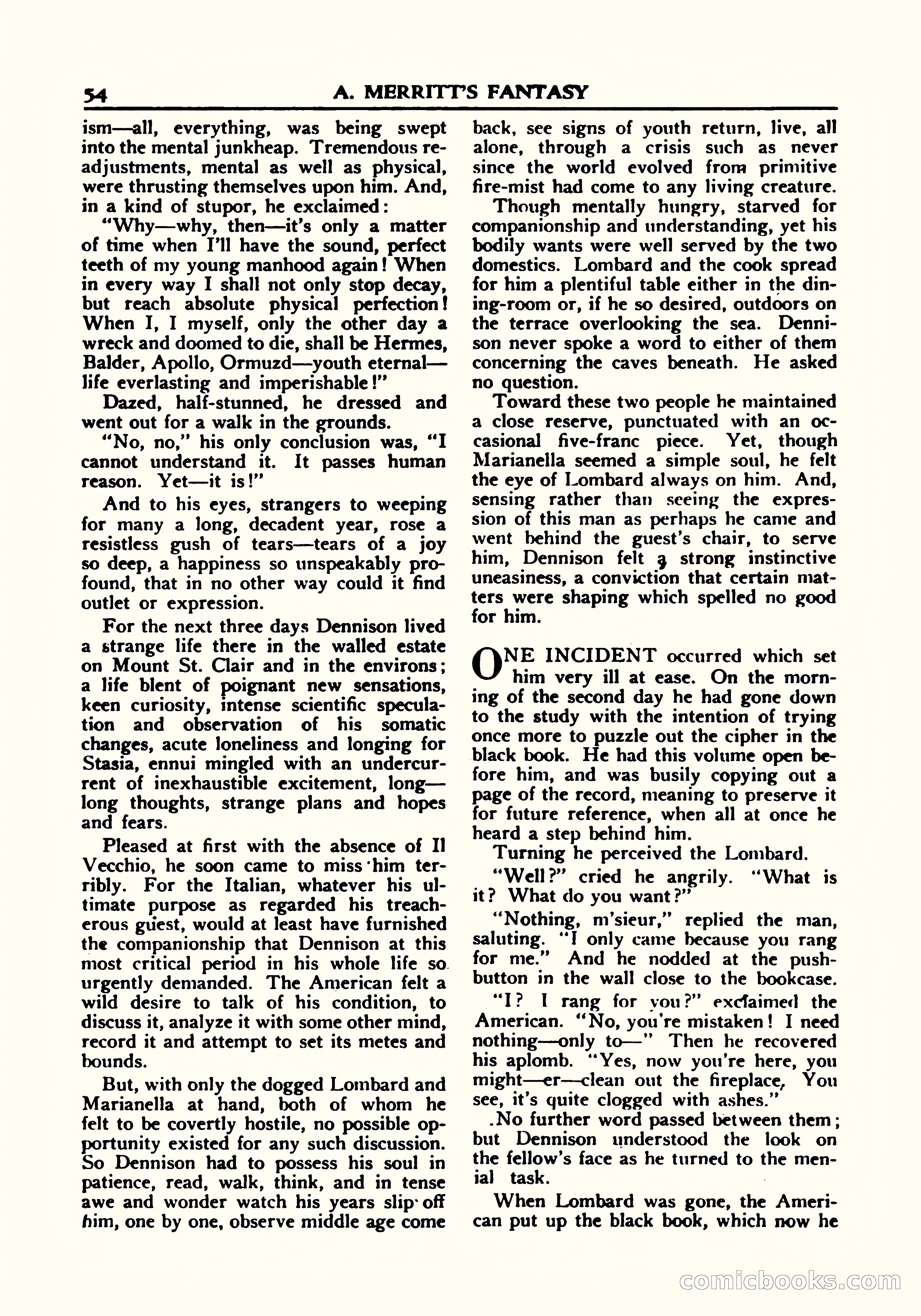 A. Merritt's Fantasy Magazine, October 1950 — page 55 of 135