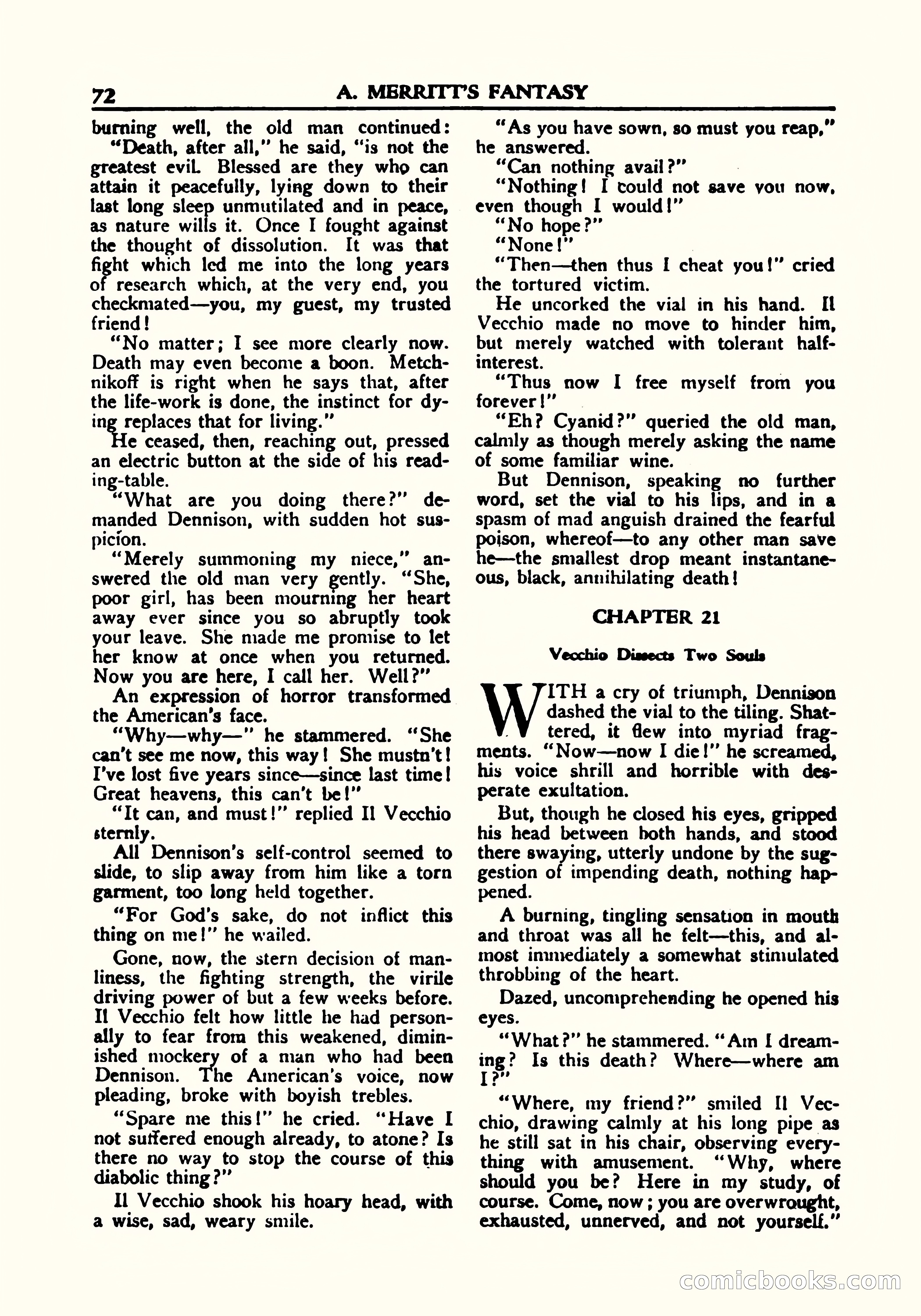 A. Merritt's Fantasy Magazine, October 1950 — page 73 of 135