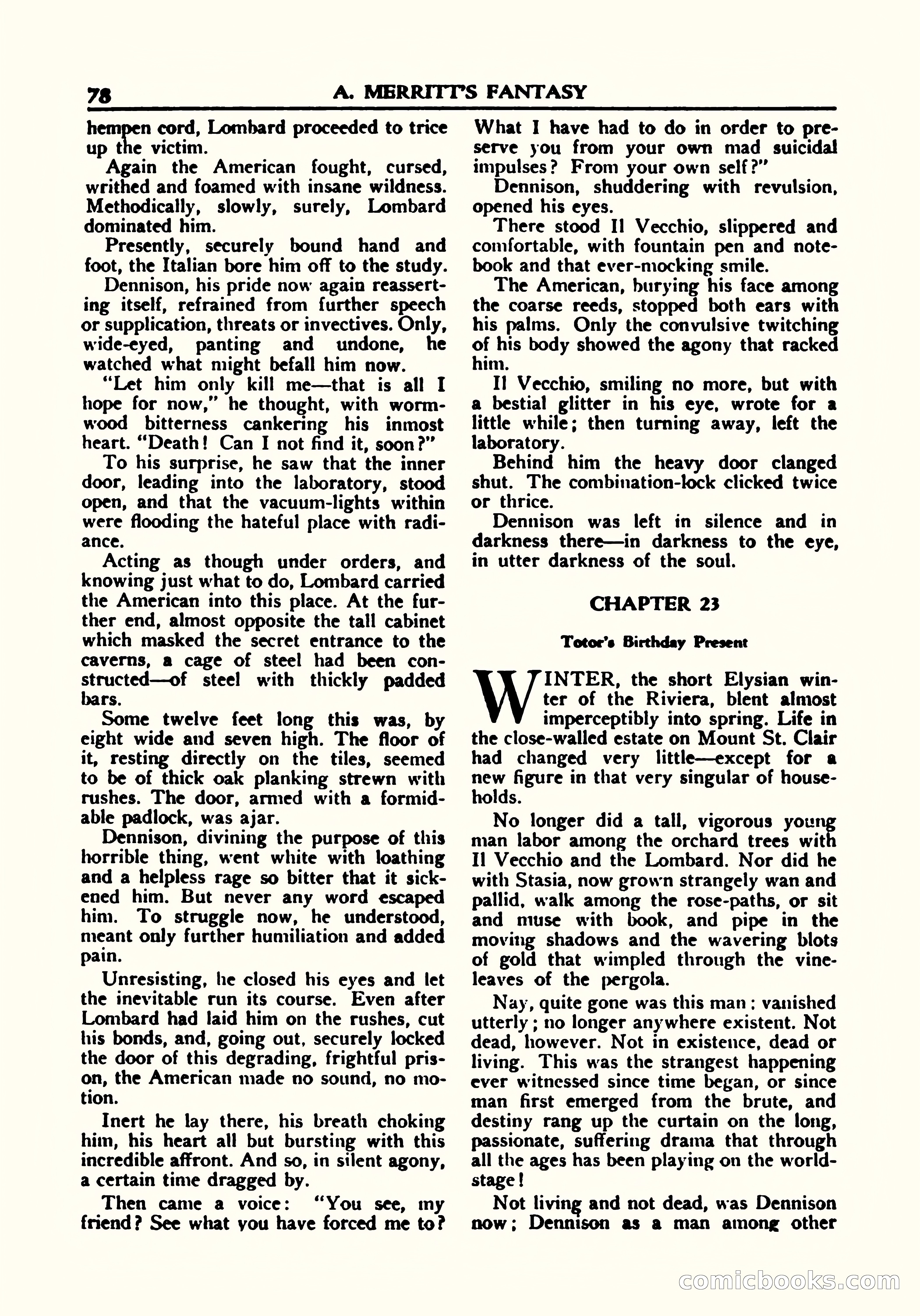 A. Merritt's Fantasy Magazine, October 1950 — page 79 of 135