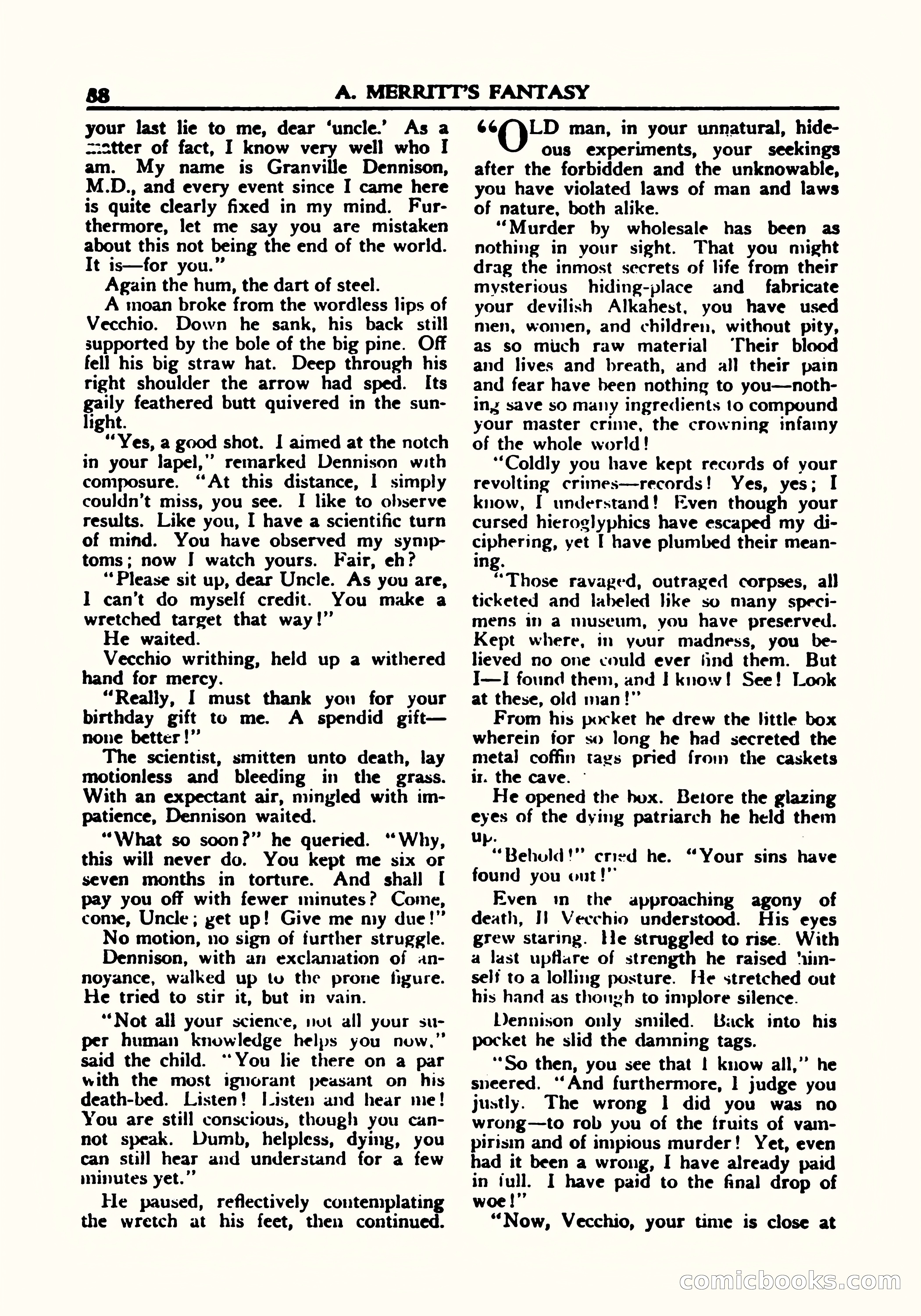 A. Merritt's Fantasy Magazine, October 1950 — page 89 of 135