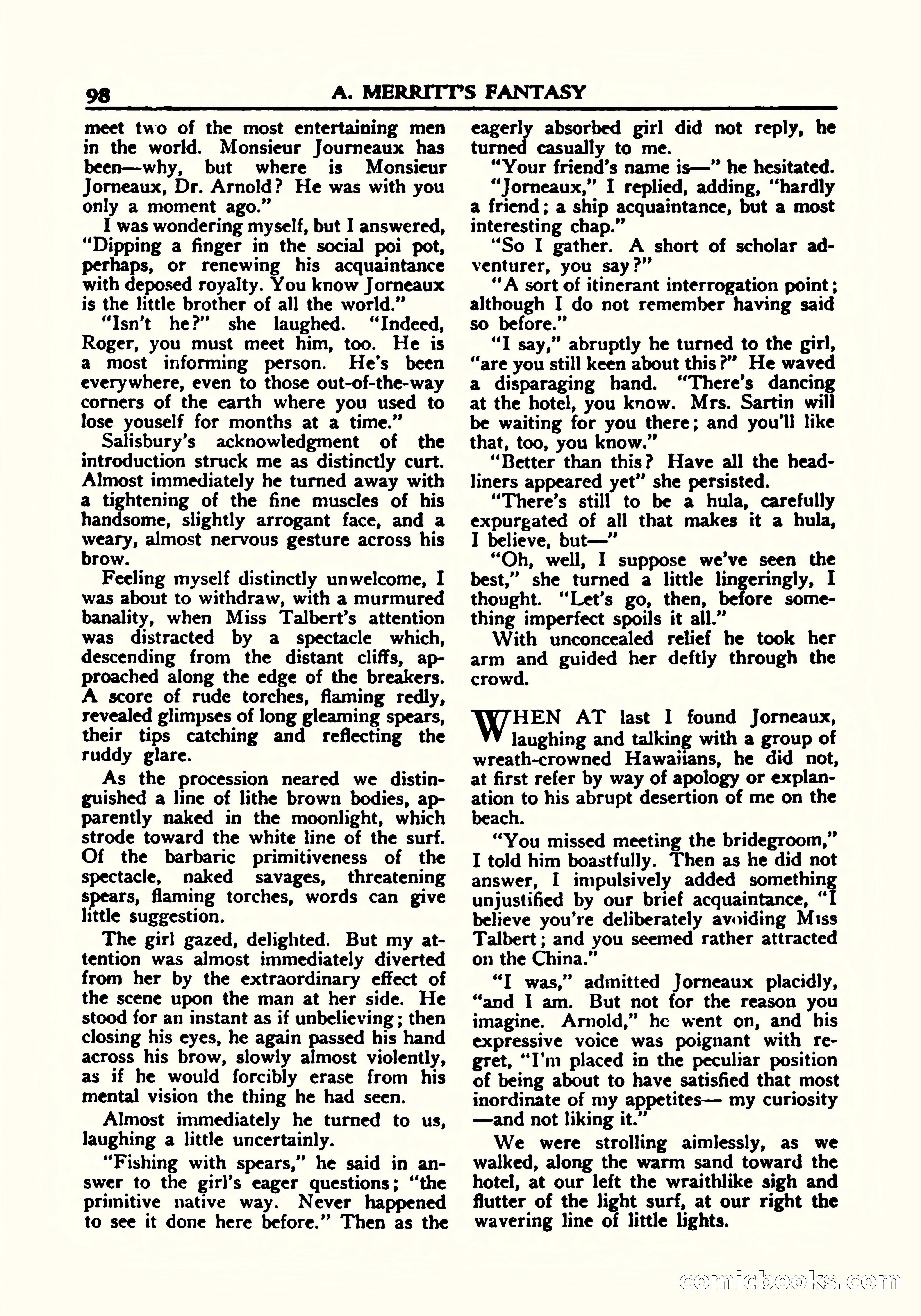 A. Merritt's Fantasy Magazine, October 1950 — page 100 of 135