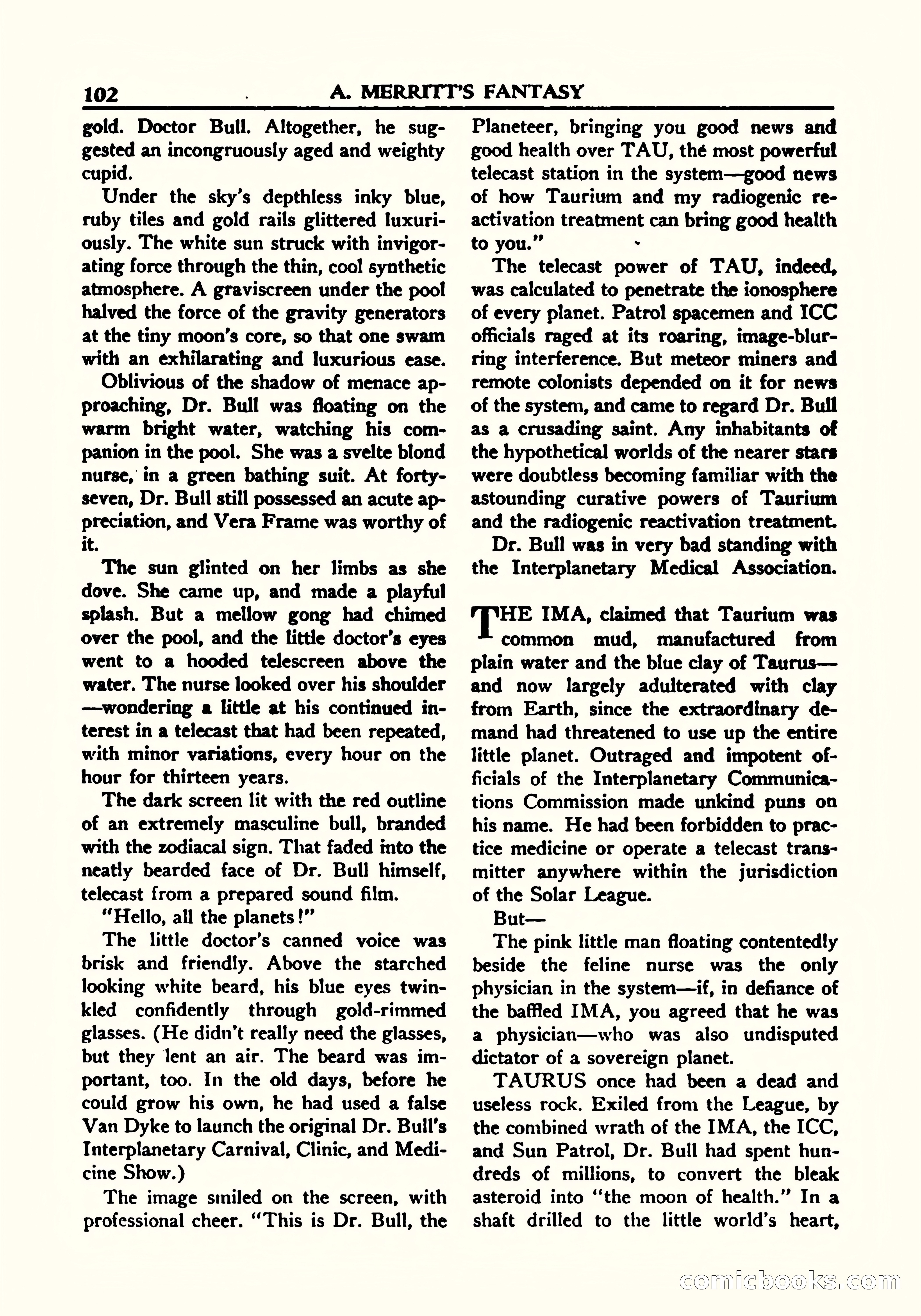 A. Merritt's Fantasy Magazine, October 1950 — page 105 of 135