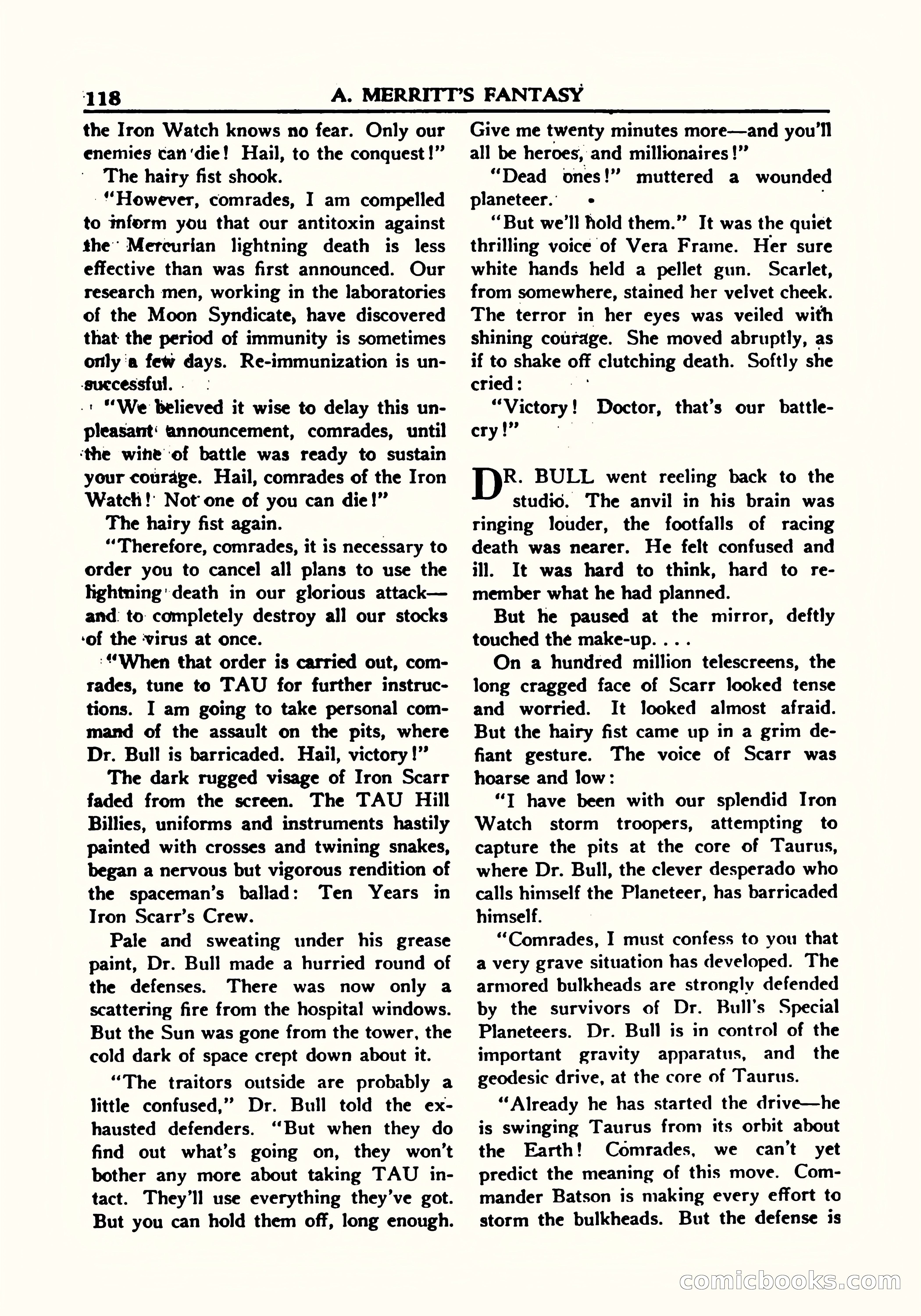 A. Merritt's Fantasy Magazine, October 1950 — page 121 of 135