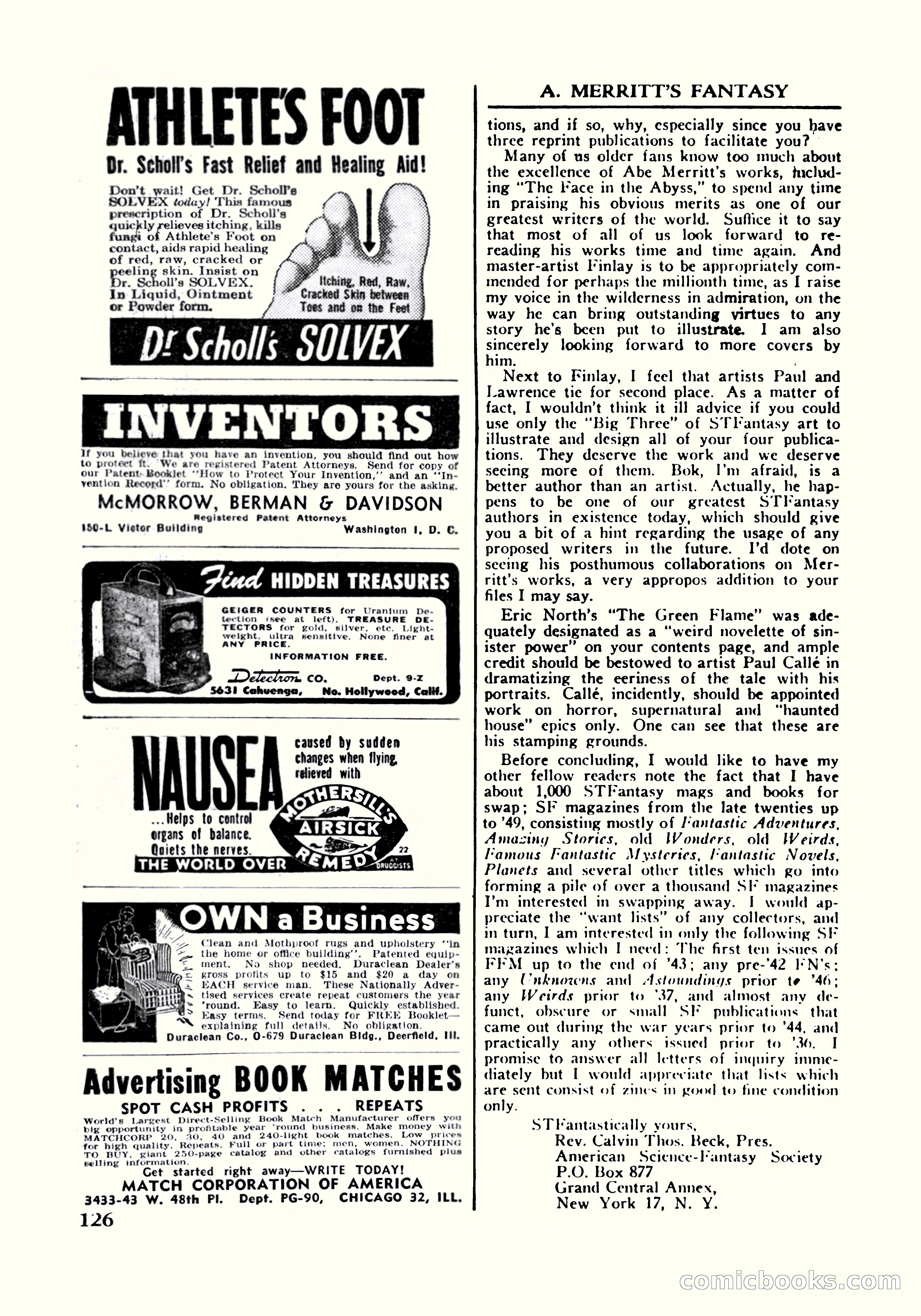 A. Merritt's Fantasy Magazine, October 1950 — page 129 of 135