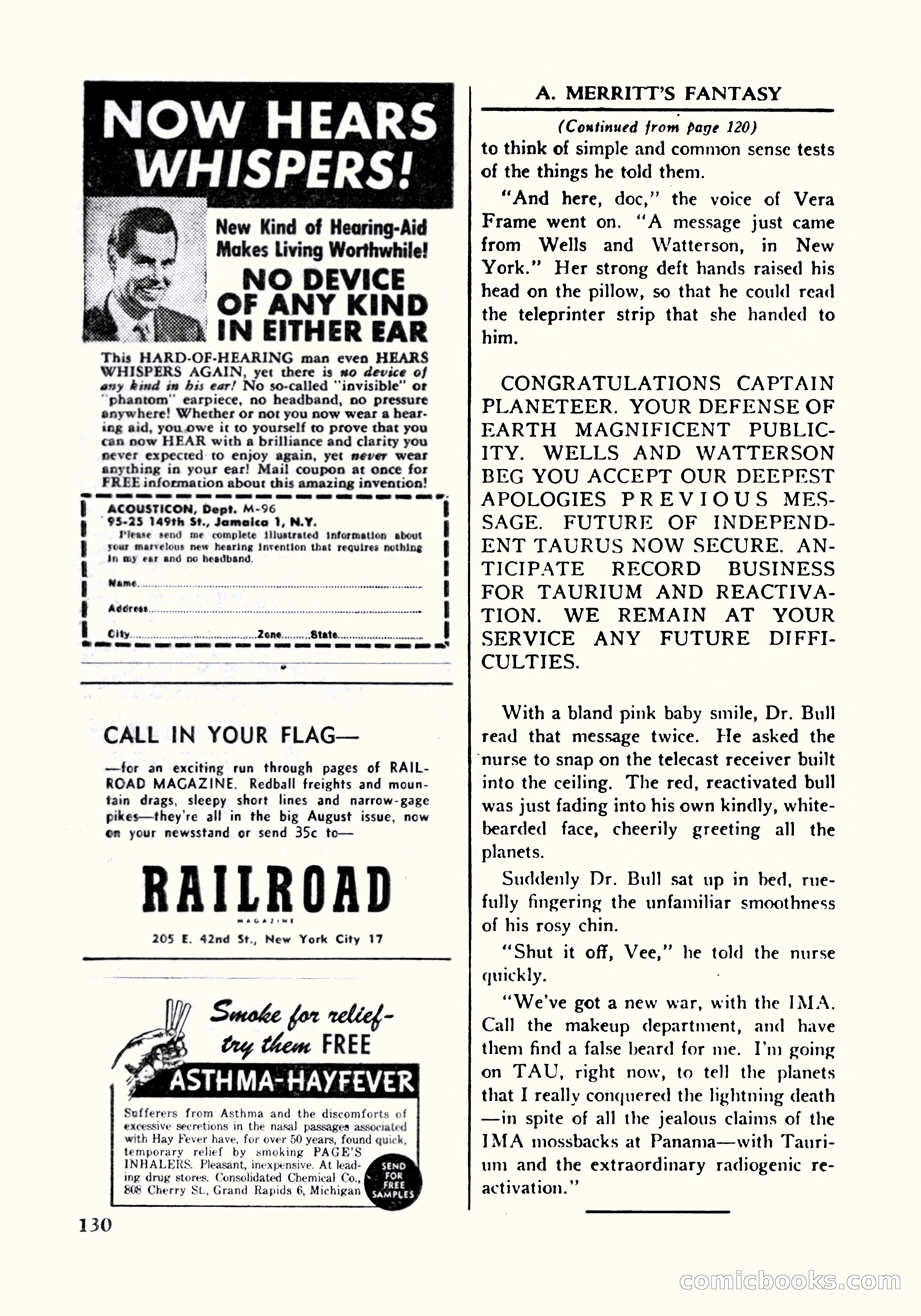 A. Merritt's Fantasy Magazine, October 1950 — page 133 of 135
