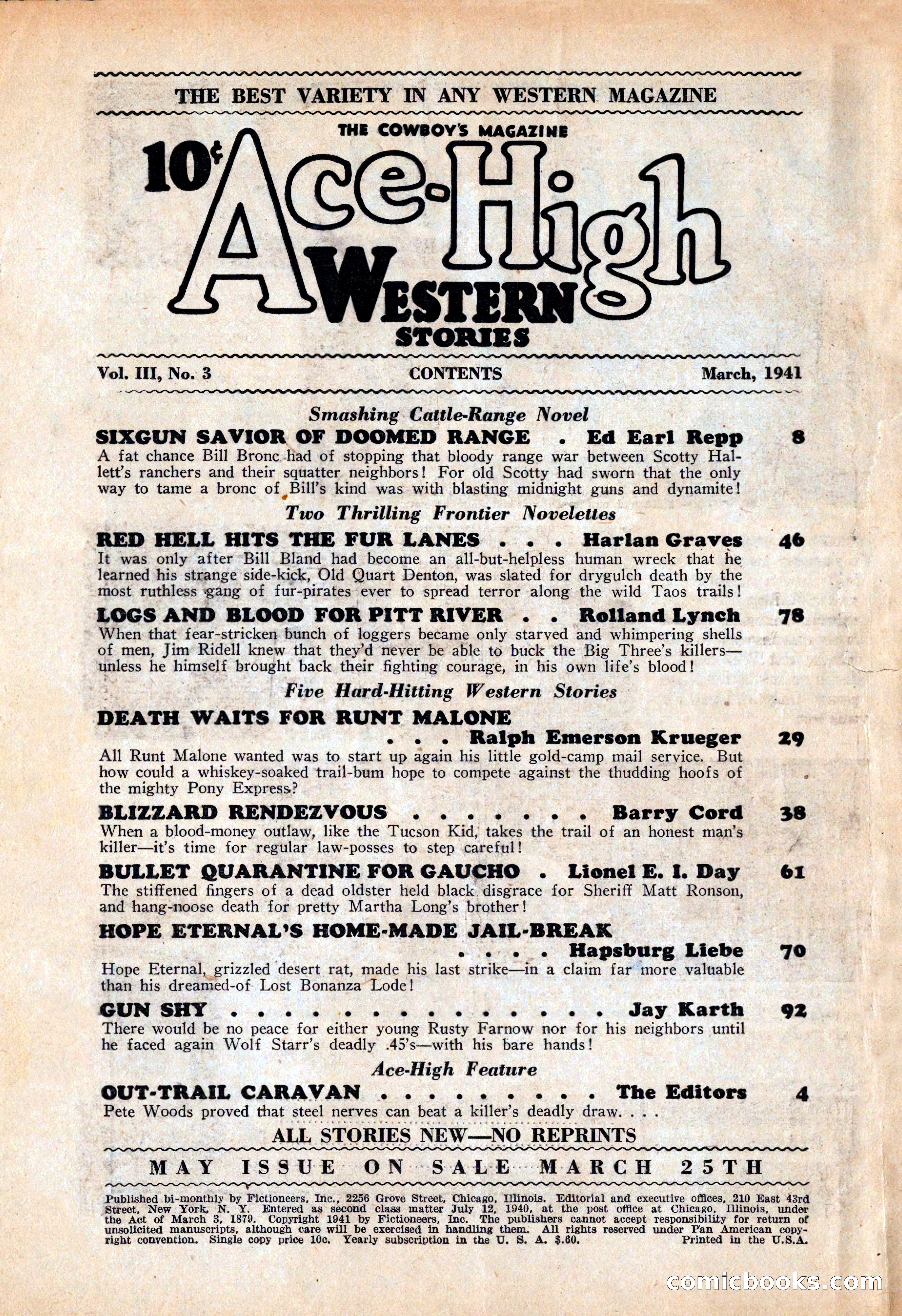 Ace High Western Magazine, March 1941 — page 4 of 116