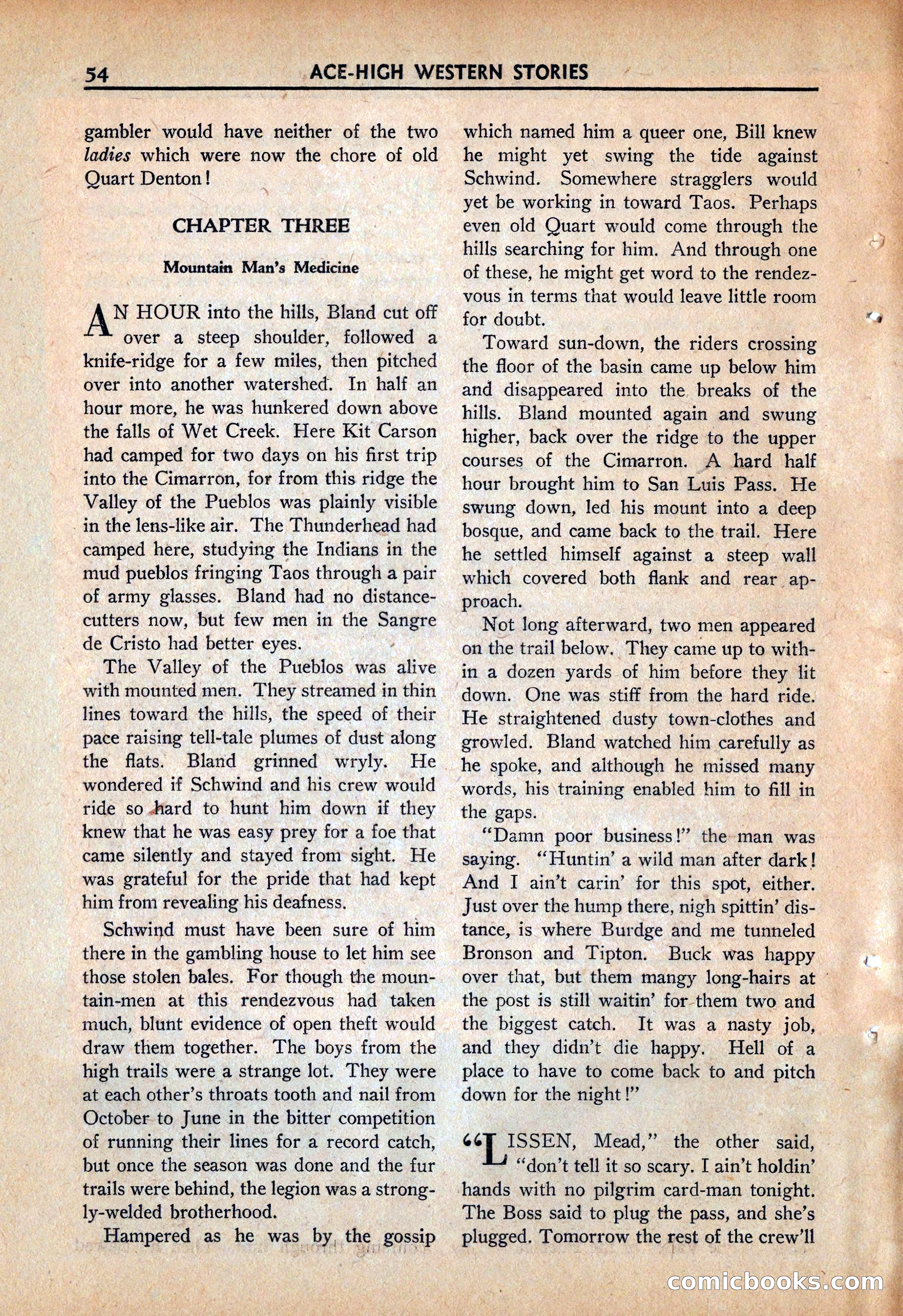 Ace High Western Magazine, March 1941 — page 56 of 116