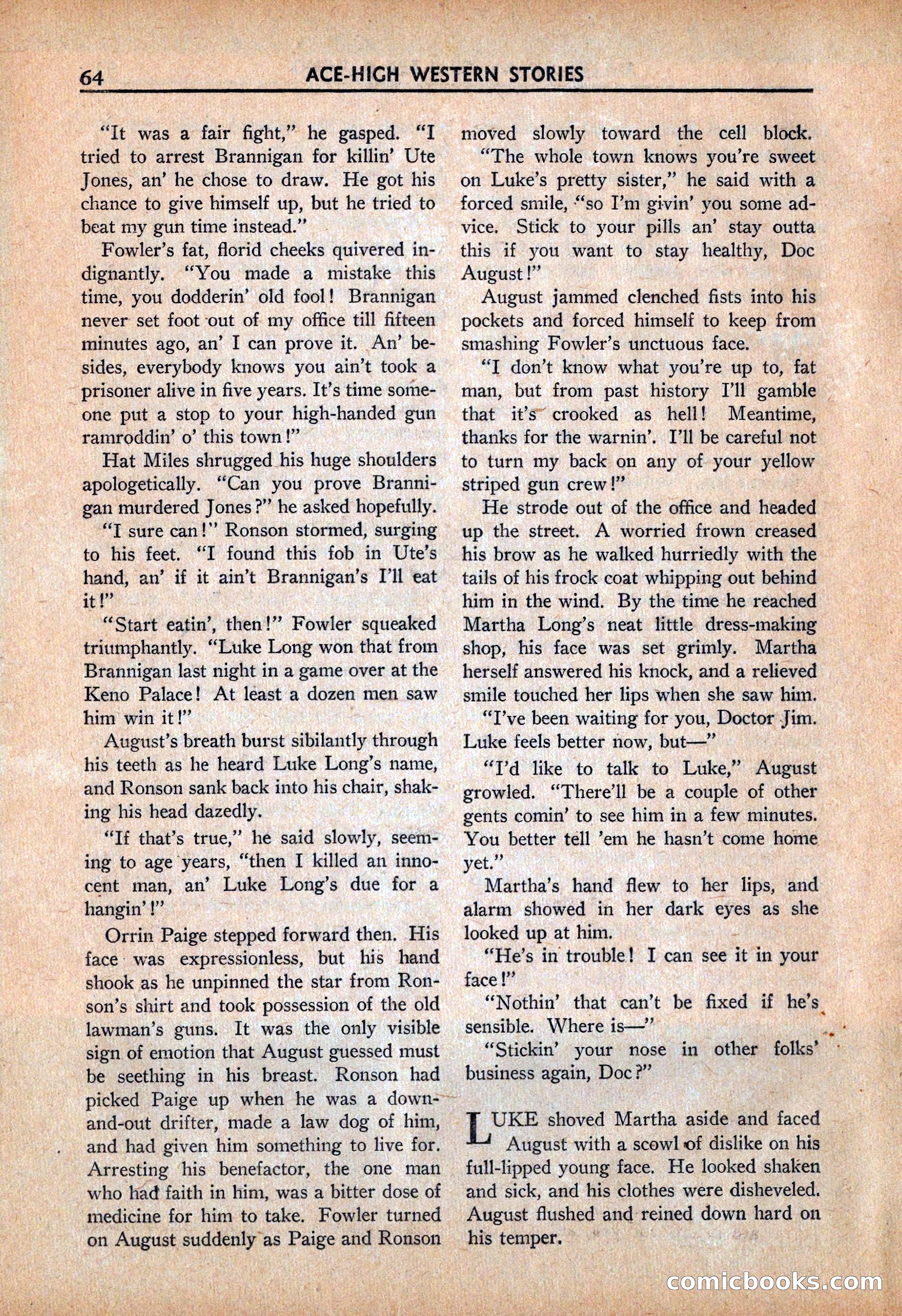 Ace High Western Magazine, March 1941 — page 66 of 116