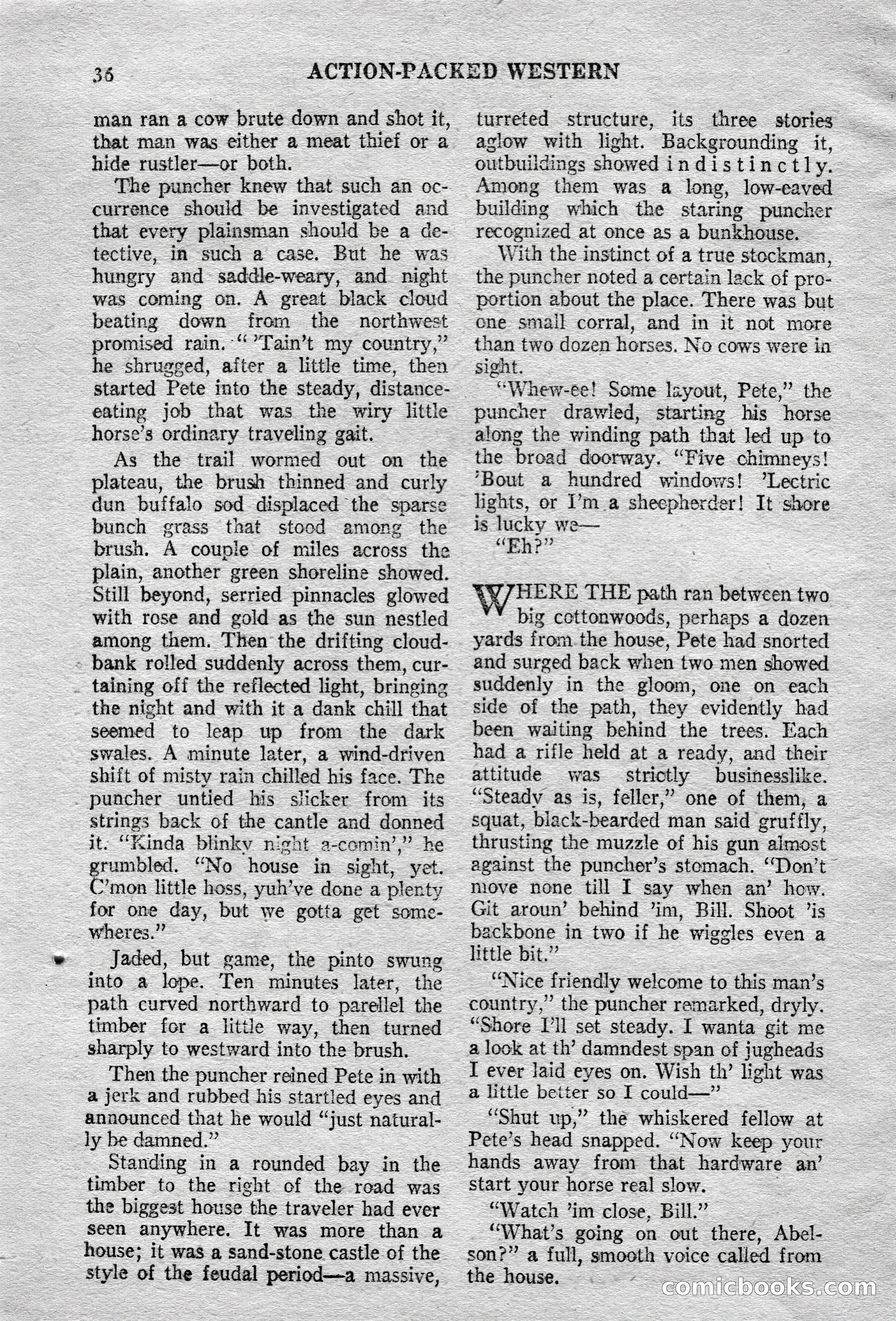 Action-Packed Western Magazine, Vol. 3, No. 2 — page 36 of 100