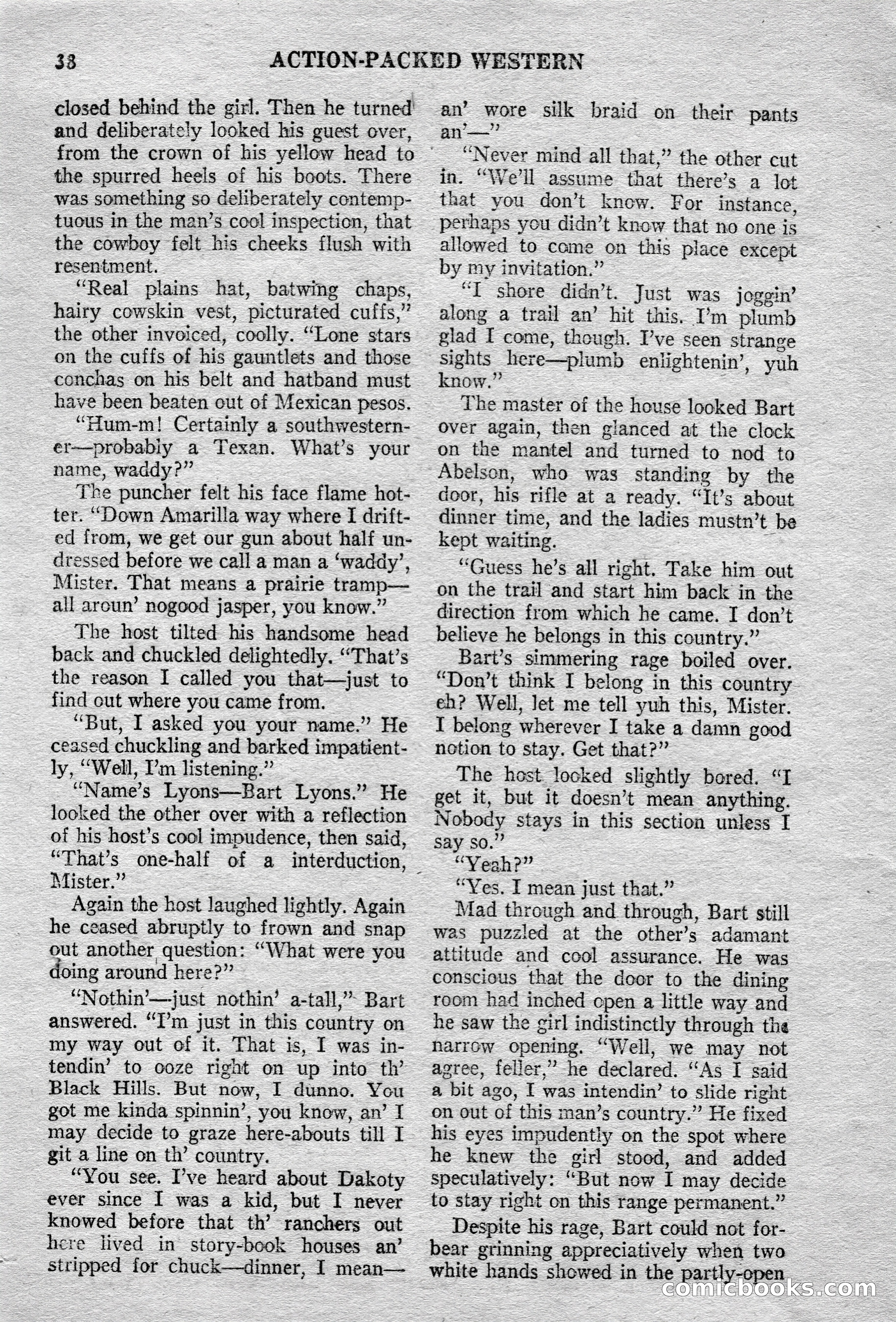 Action-Packed Western Magazine, Vol. 3, No. 2 — page 38 of 100