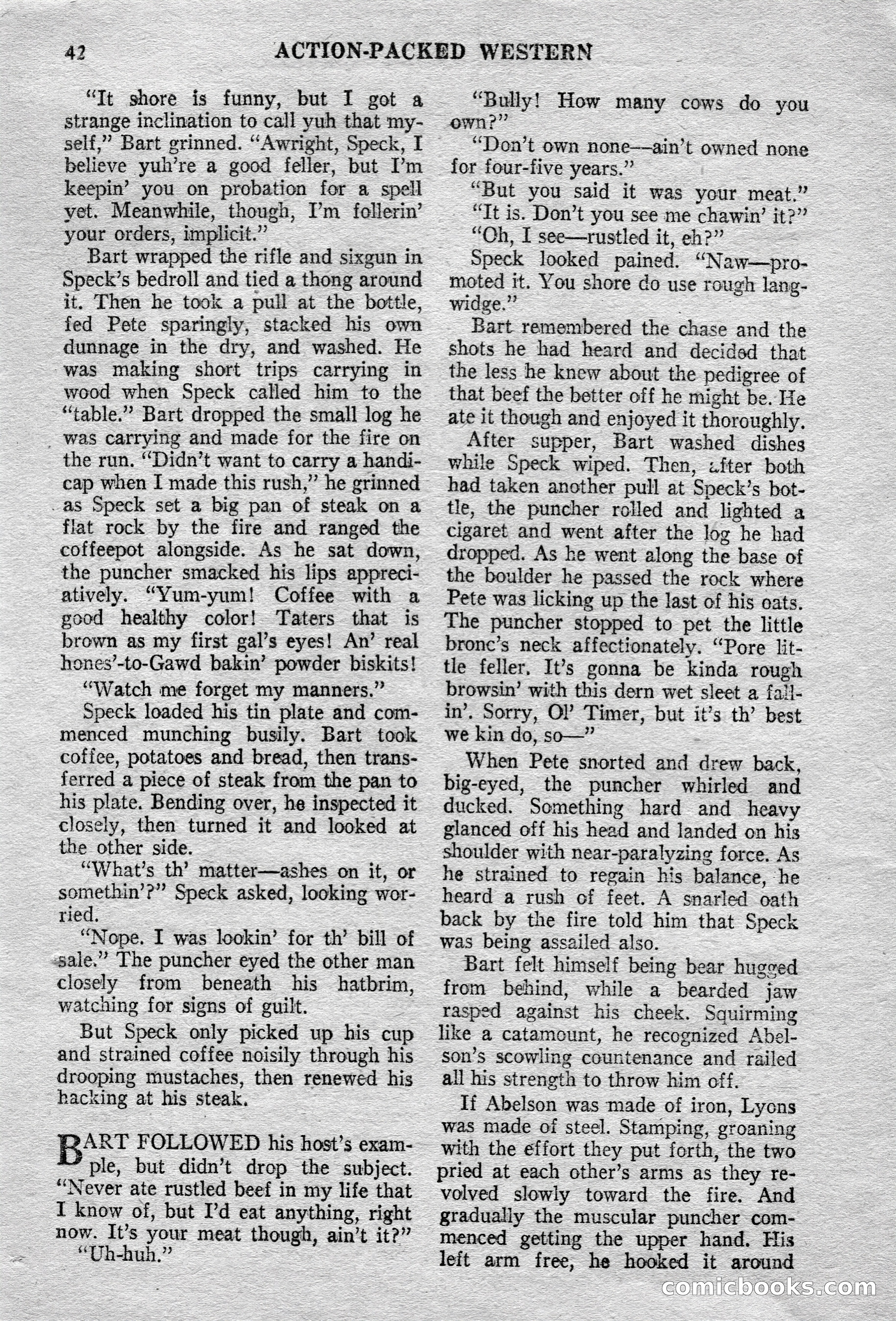 Action-Packed Western Magazine, Vol. 3, No. 2 — page 42 of 100