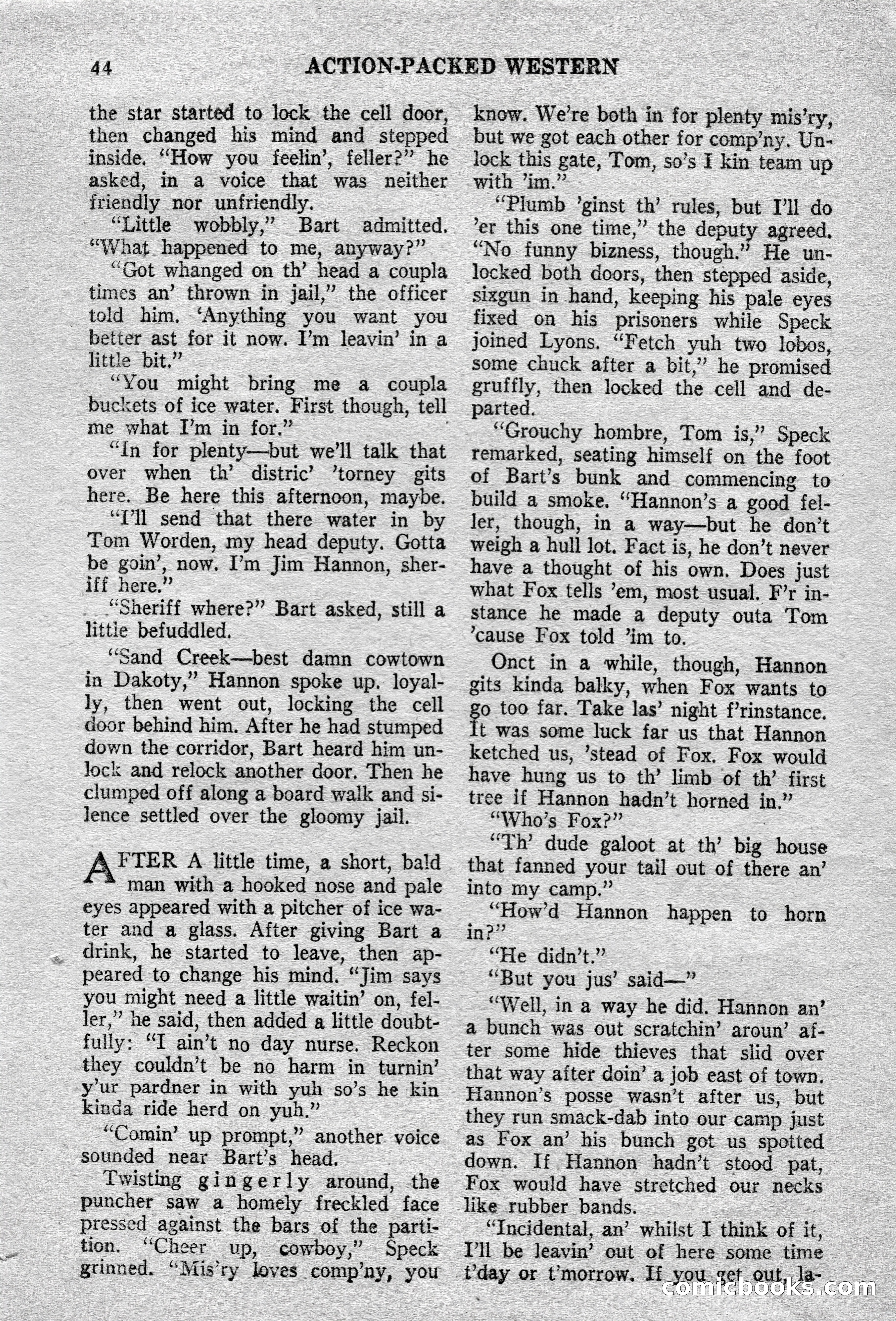 Action-Packed Western Magazine, Vol. 3, No. 2 — page 44 of 100