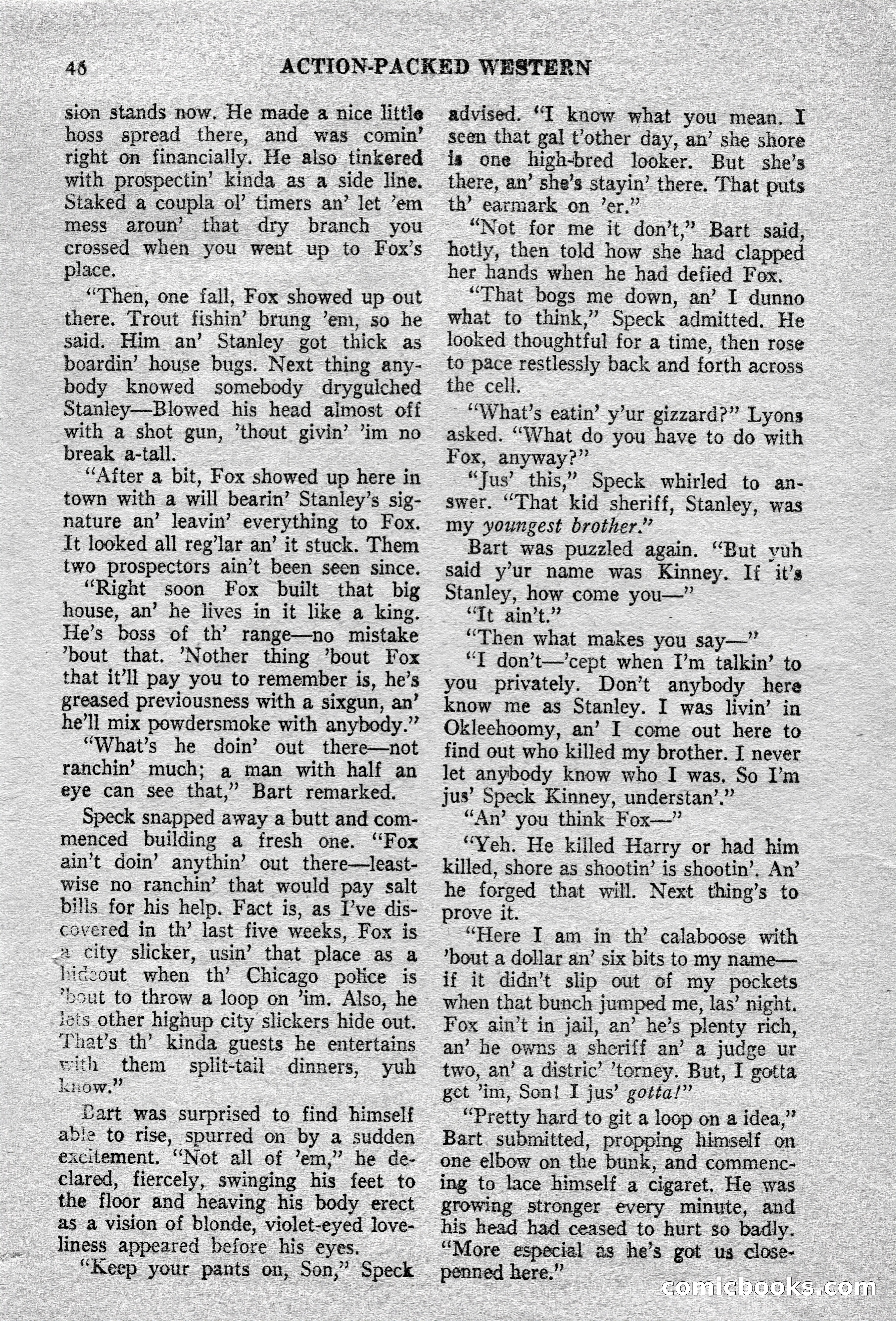Action-Packed Western Magazine, Vol. 3, No. 2 — page 46 of 100