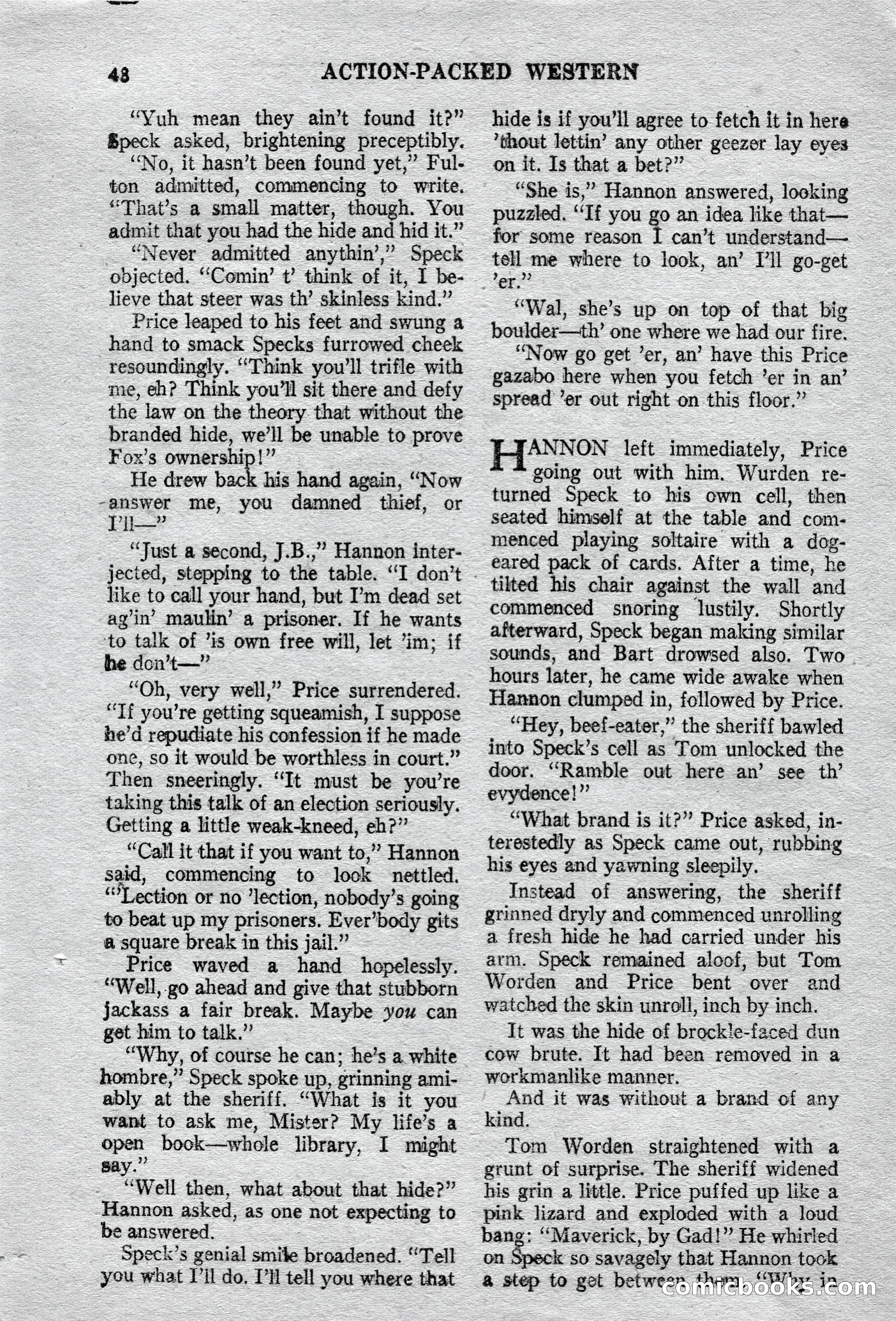 Action-Packed Western Magazine, Vol. 3, No. 2 — page 48 of 100