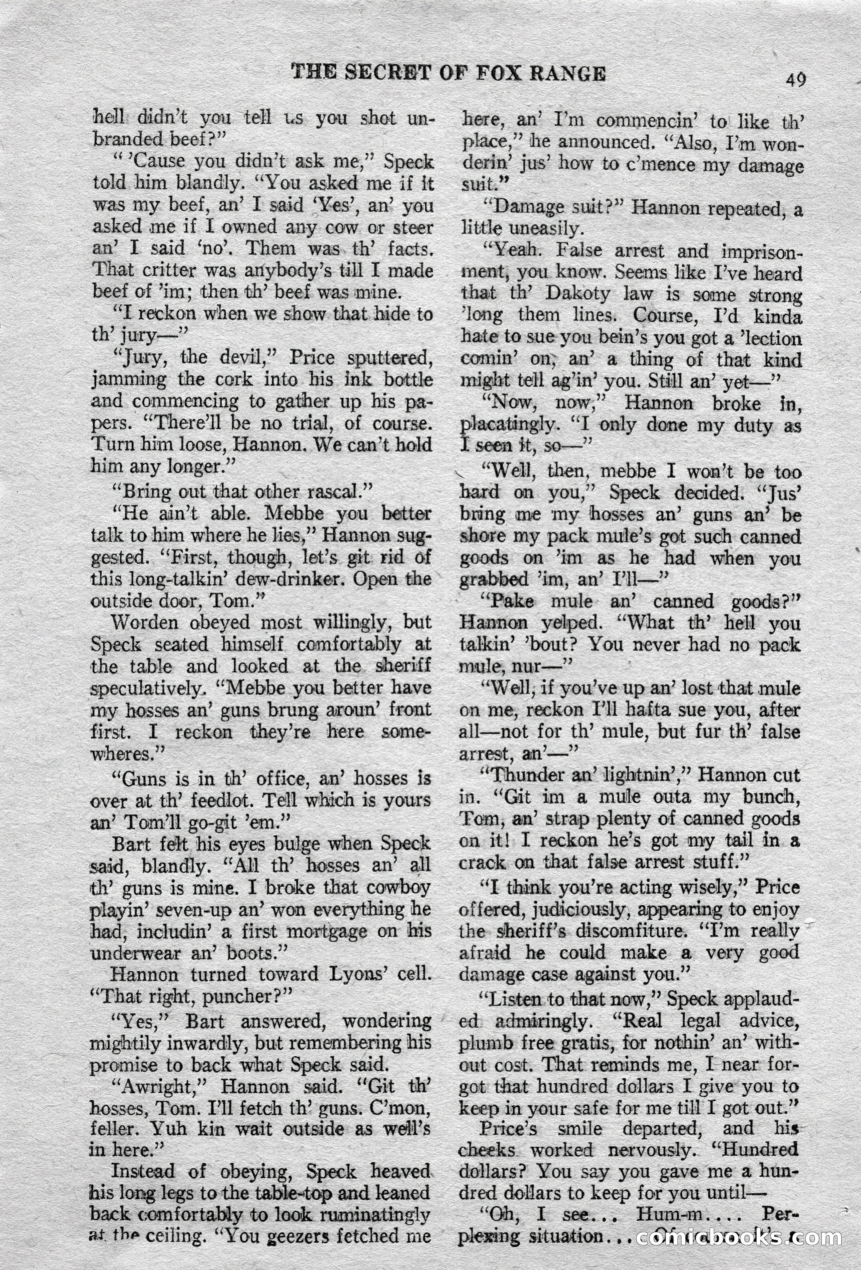 Action-Packed Western Magazine, Vol. 3, No. 2 — page 49 of 100
